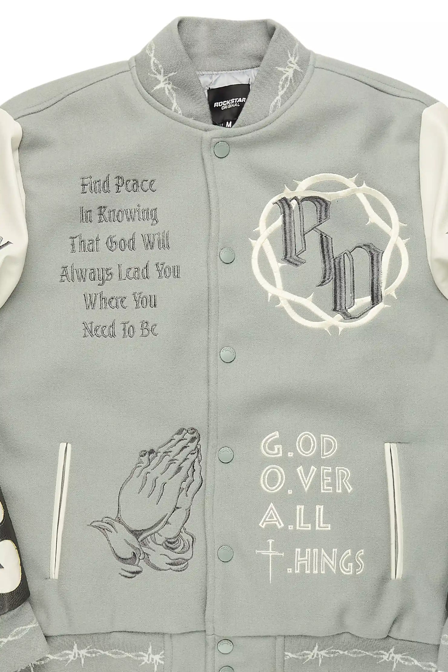 Caelus Grey Varsity Jacket