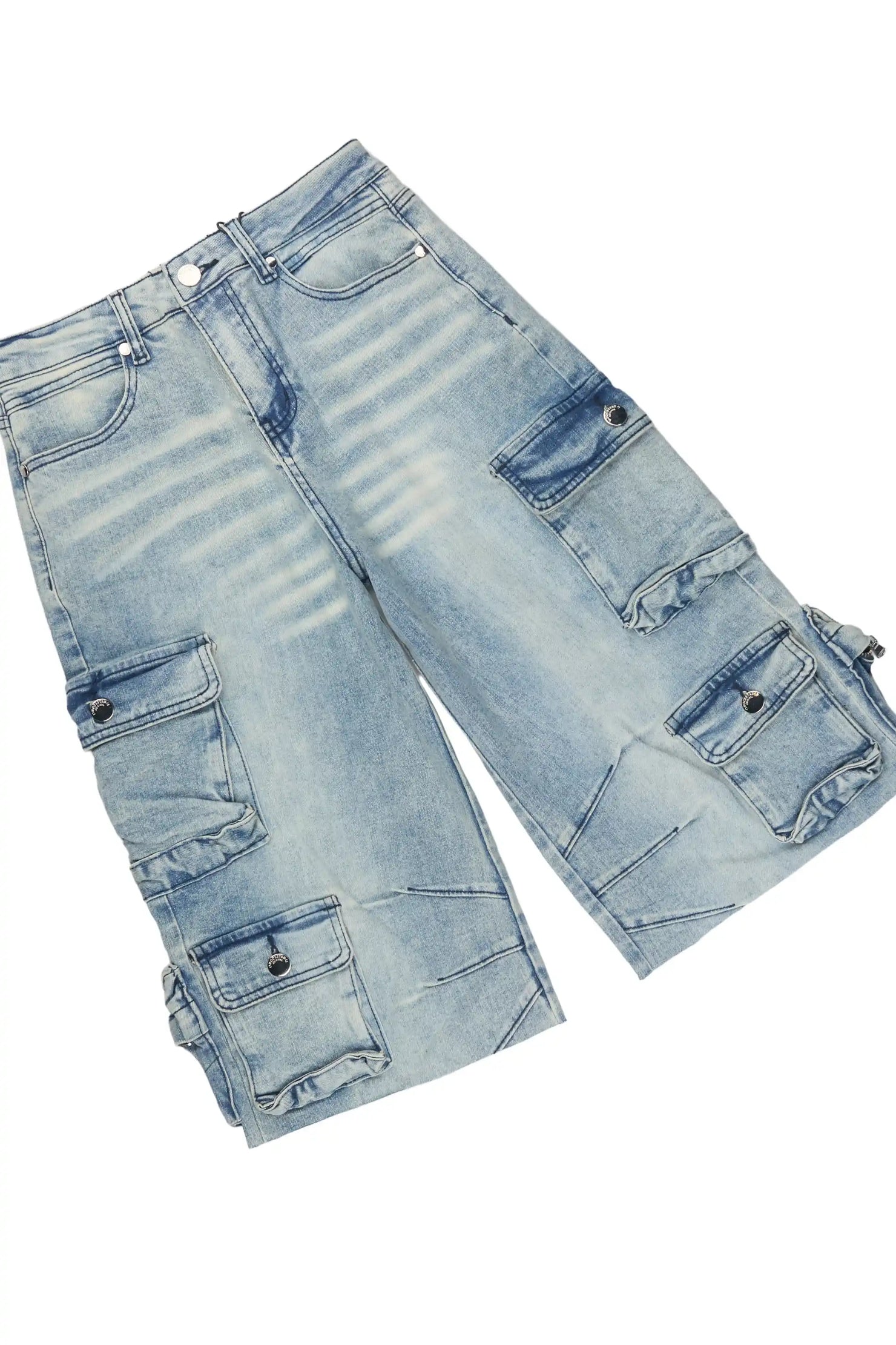 Boys Jhacor White/Blue T-Shirt/Denim Jort Set