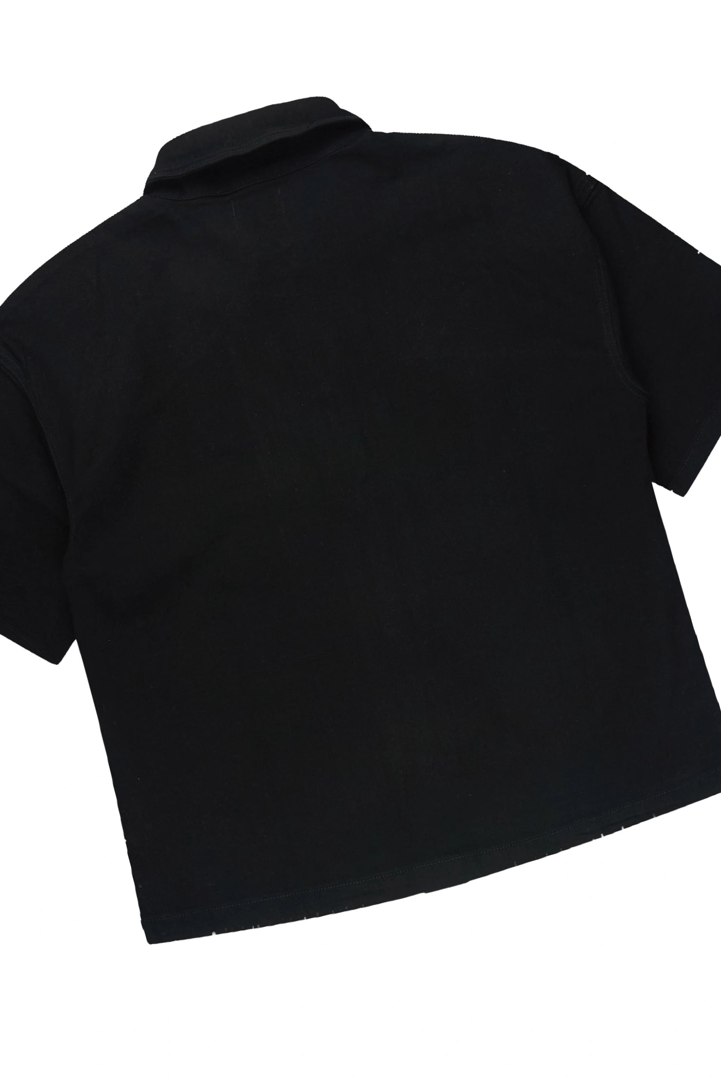 Clemente Jet Black Rhinestone Button Down Shirt Jort Set