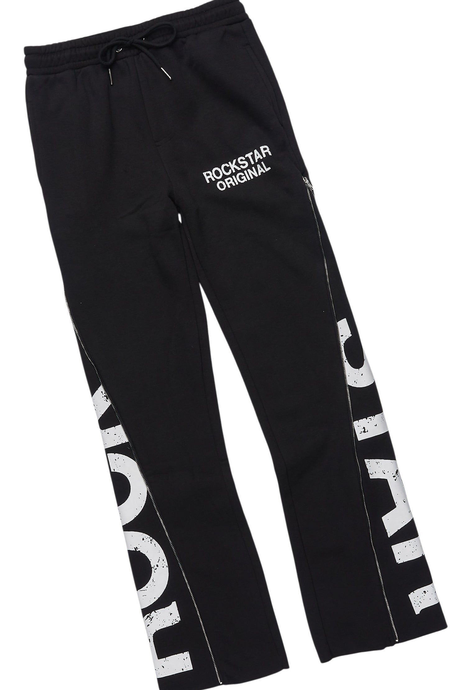 Boys Deniska Black T-Shirt Baggy Stacked Flare Set