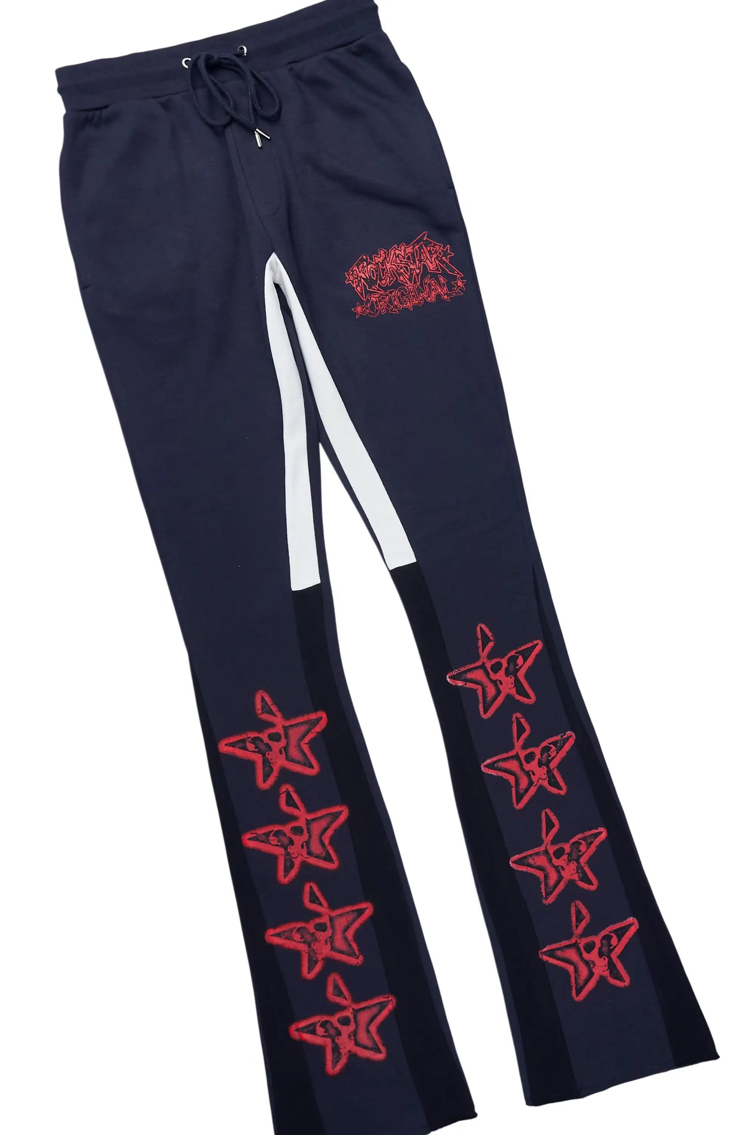 Tyvion Navy/Red Hoodie/Stacked Flare Track Set