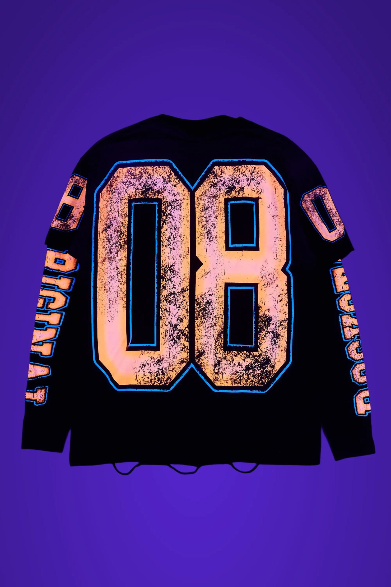 Fields Black/Orange Double Layer Long Sleeve Graphic T-Shirt