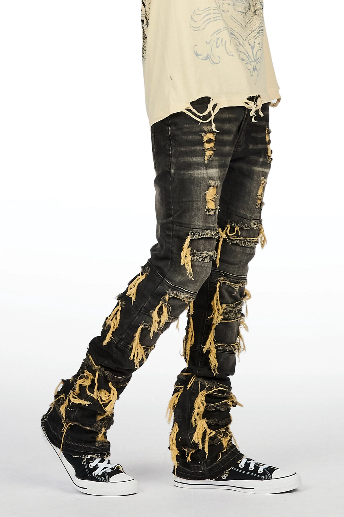 Vasco Tint Grey Stacked Flare Jean