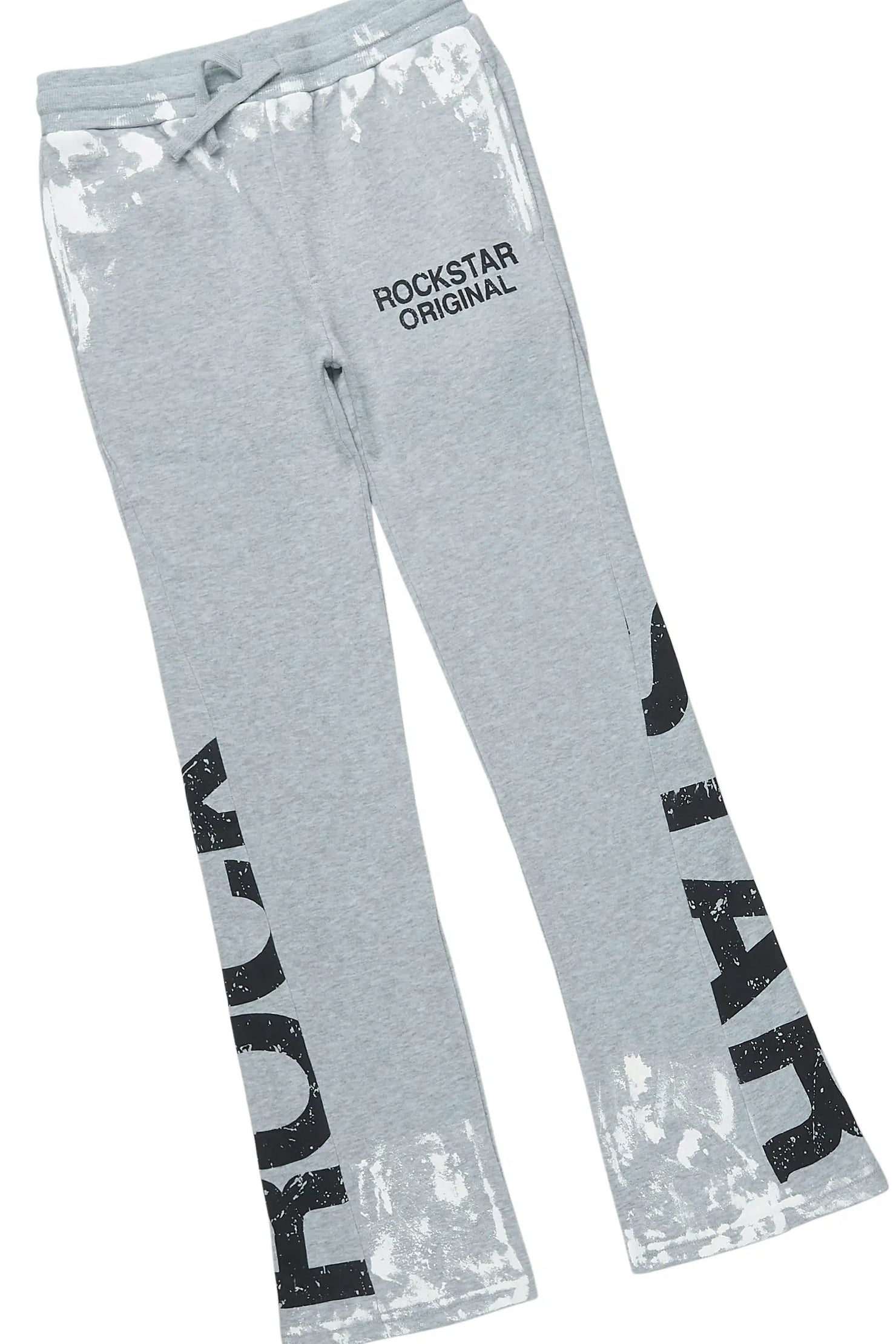 Boys Deniska Heather Grey/Black Hoodie Track Pant Set