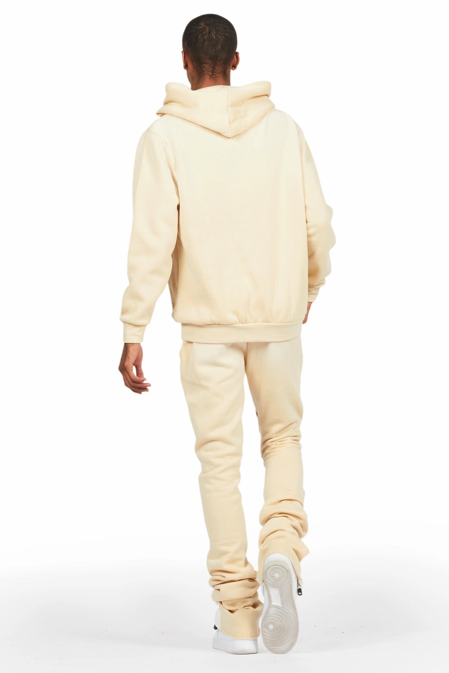Boone Beige Super Stacked Hoodie Track Set