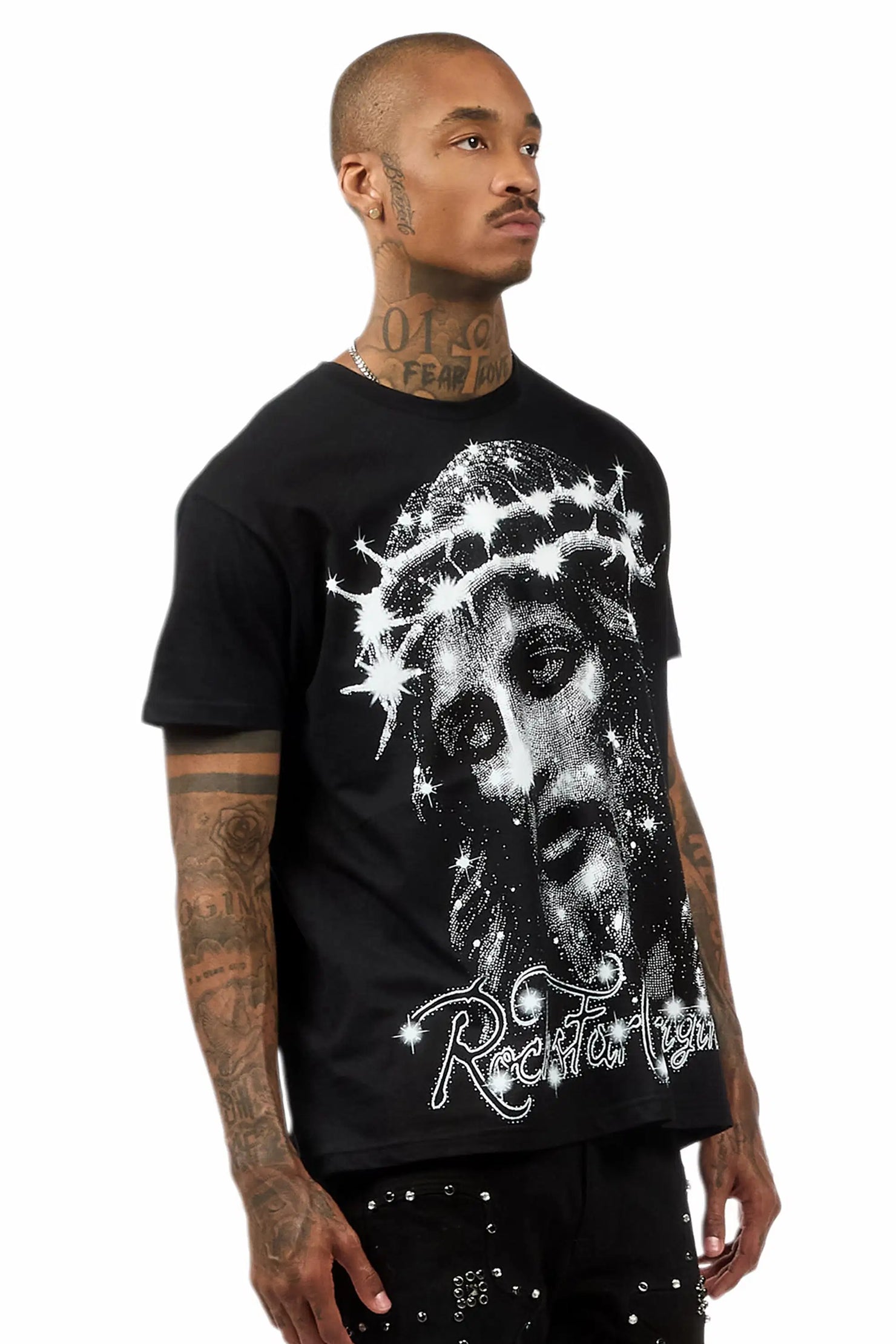 Zayir Black Oversized Graphic T-Shirt