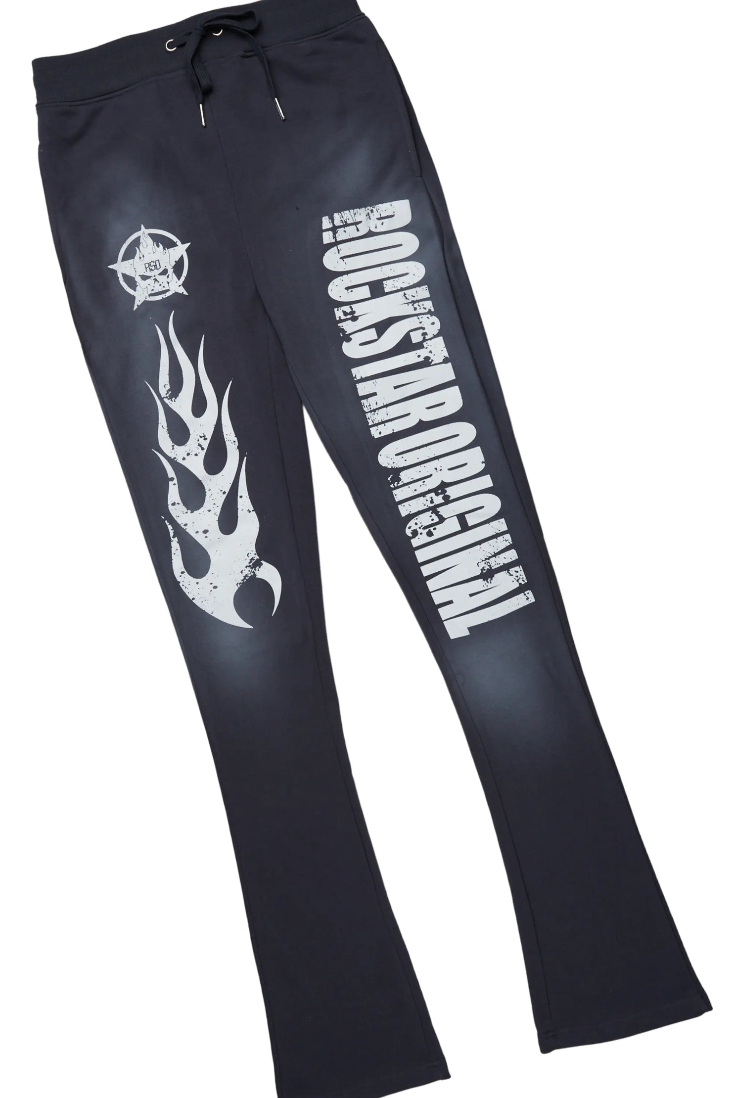 Vadim Charcoal/Black Oversize T-Shirt/Stacked Flare Track Set