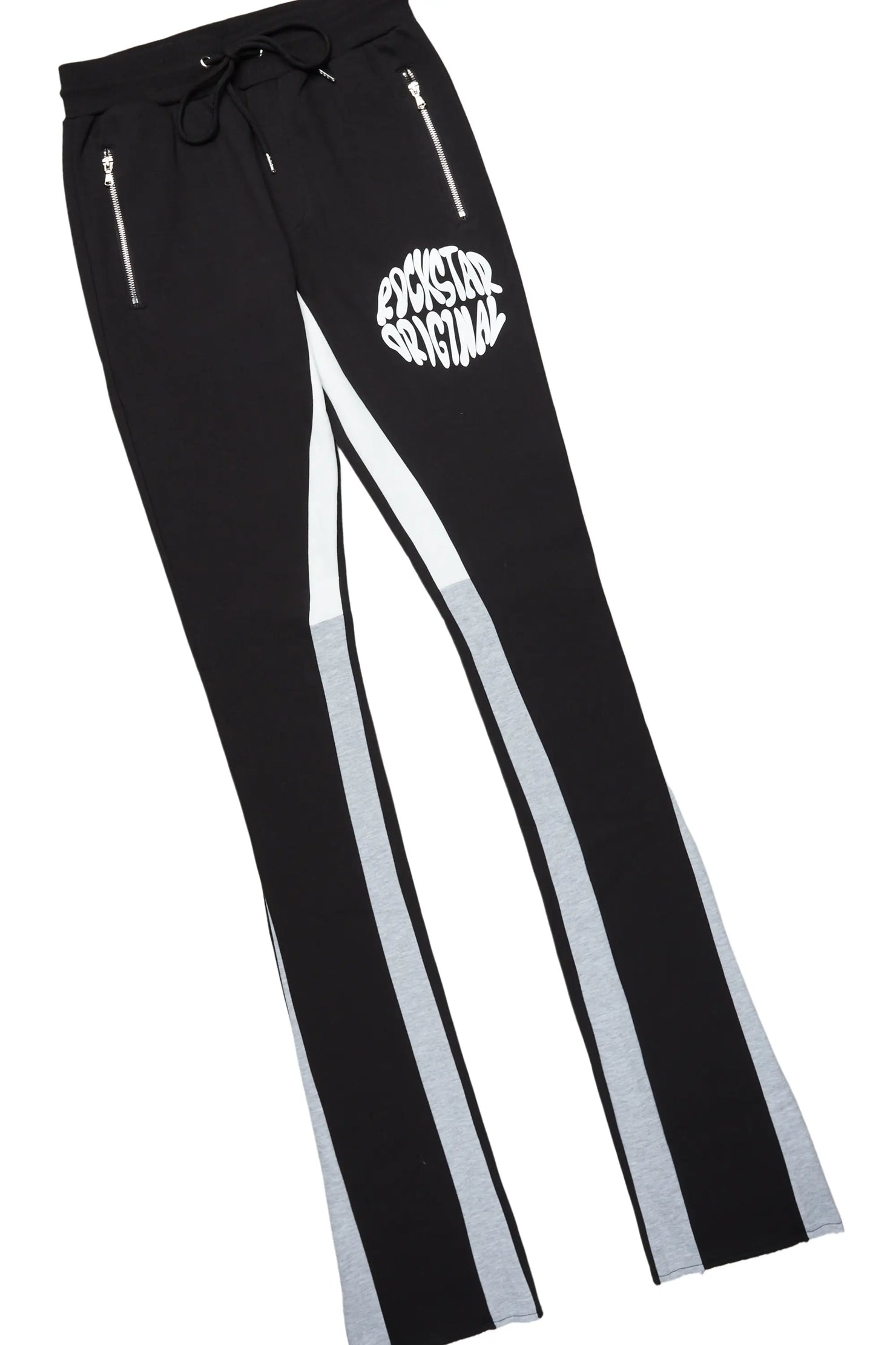 Thierry Black T-Shirt/Super Stacked Flare Track Pant Set