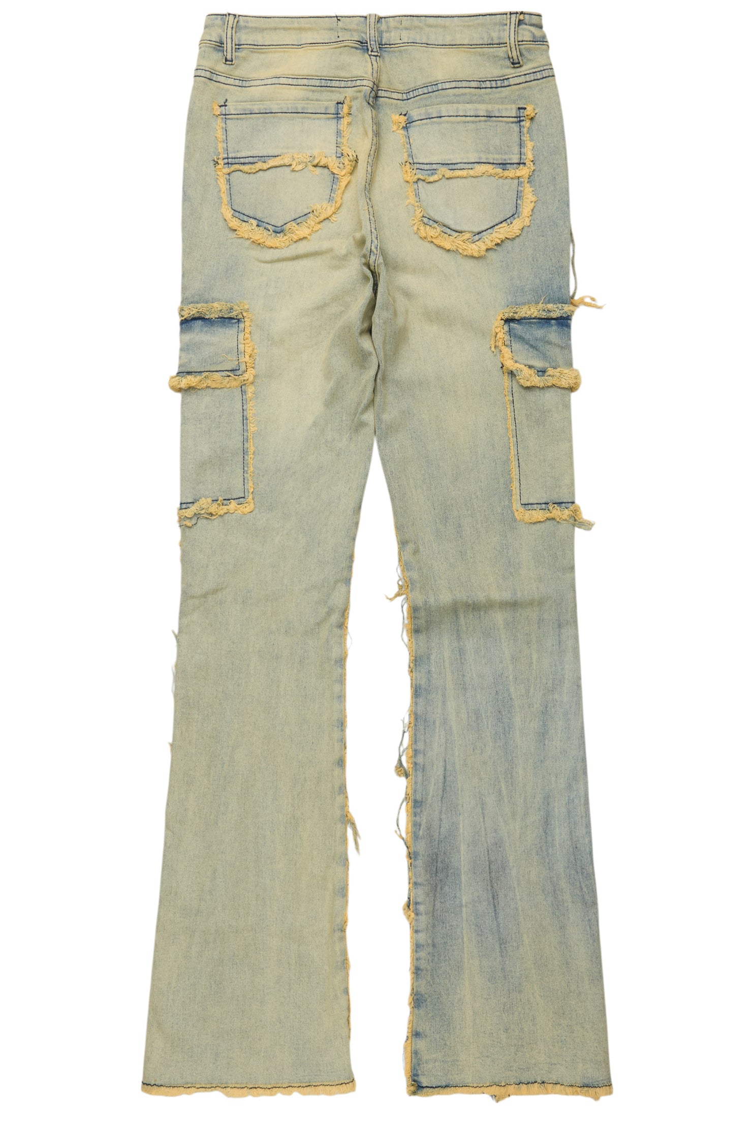 Keshia Dirty Blue Wash Stacked Flare Jean