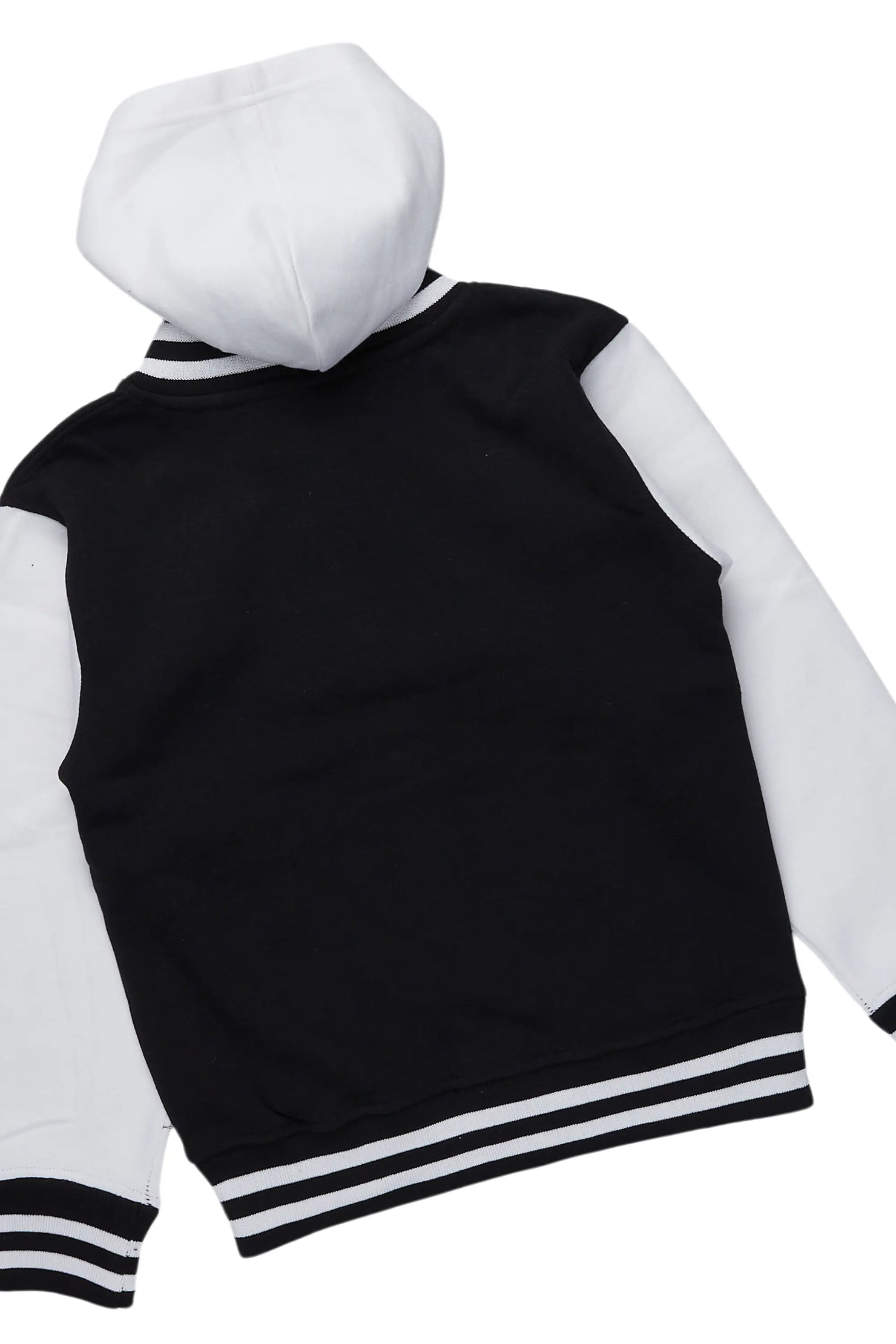 Boys Kazz Black/White Varsity Jacket Track Set