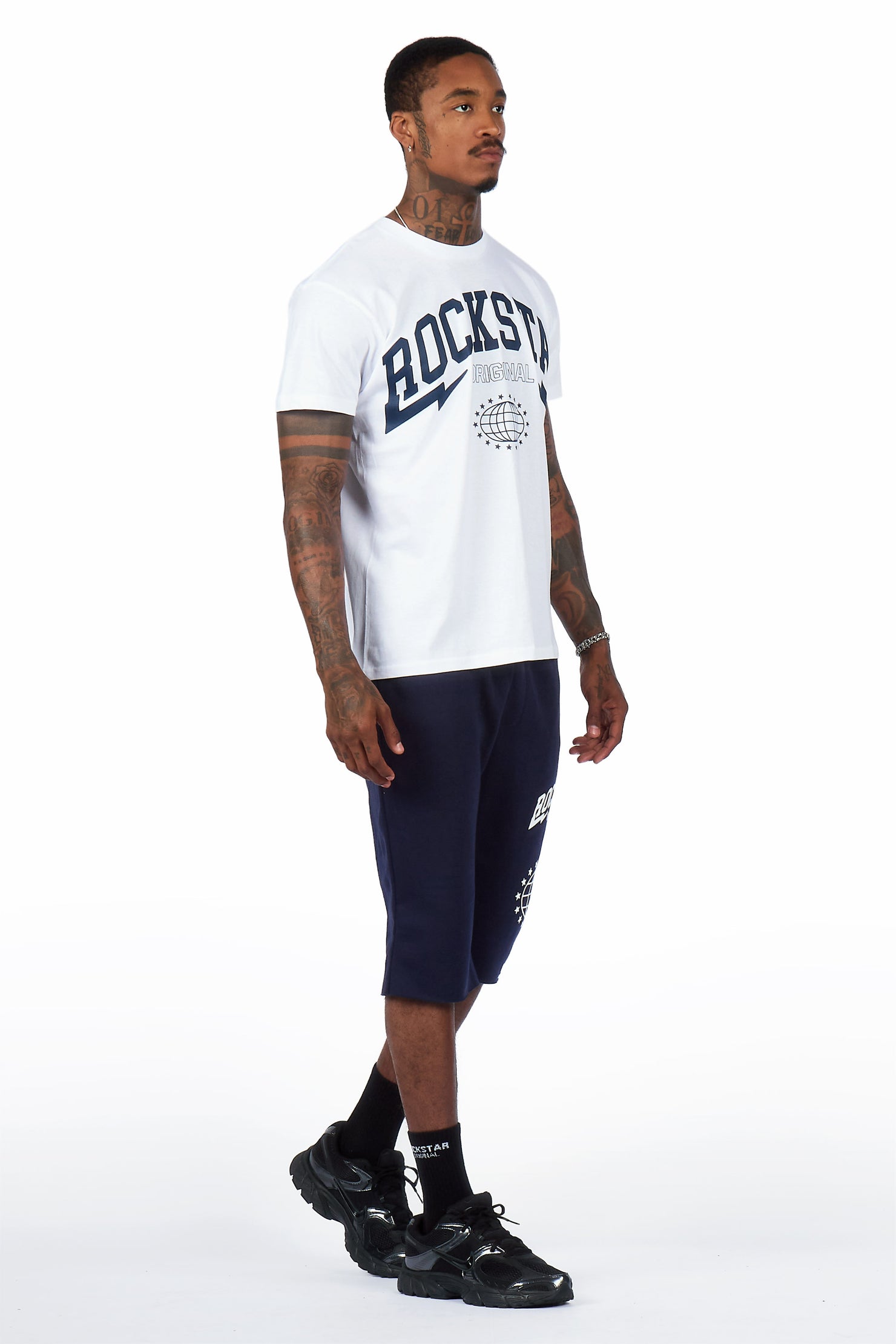 Stori White/Navy T-Shirt/Short Set