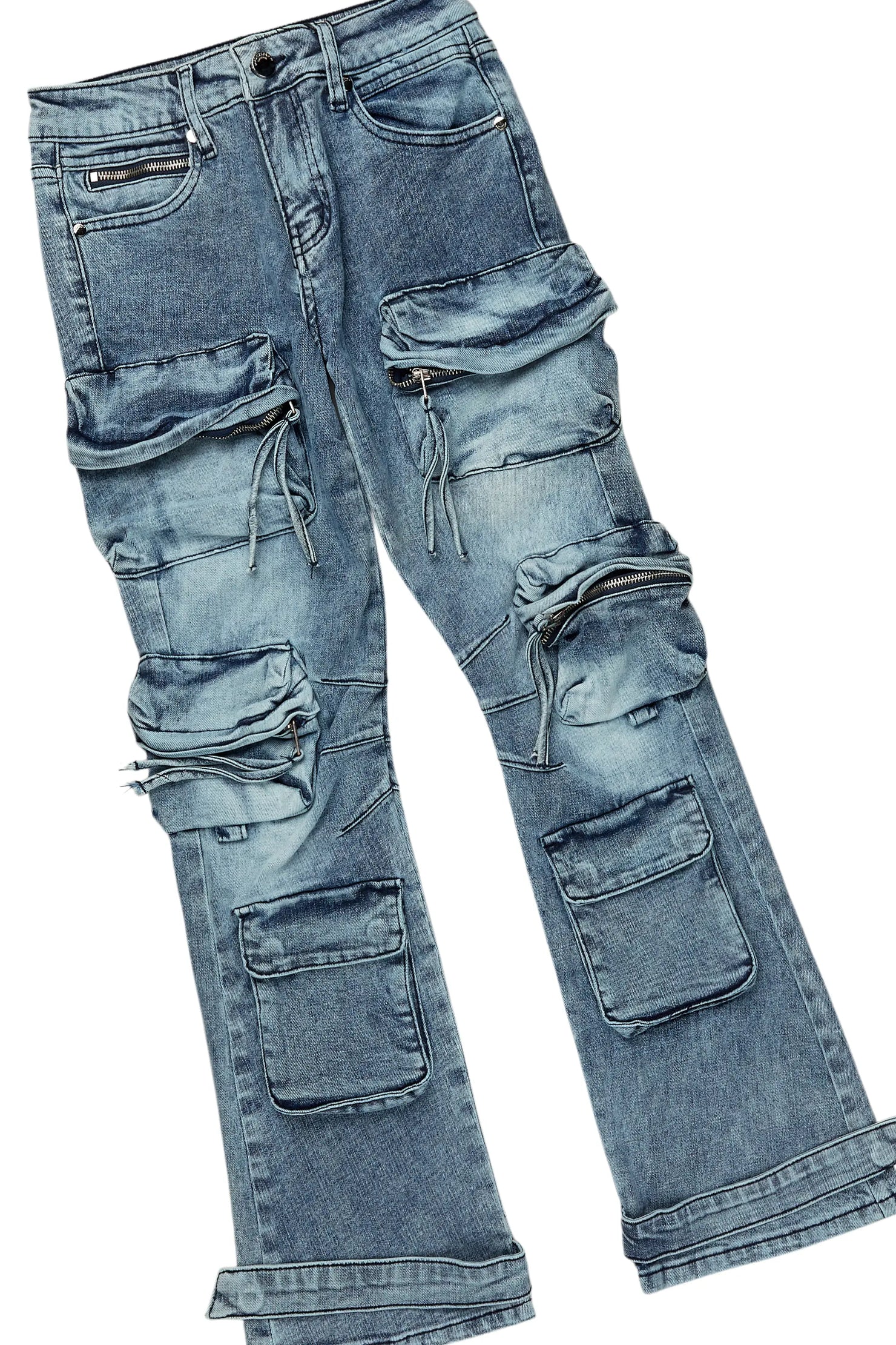 Boys Lake White/Blue Baggy Fit Jean Set