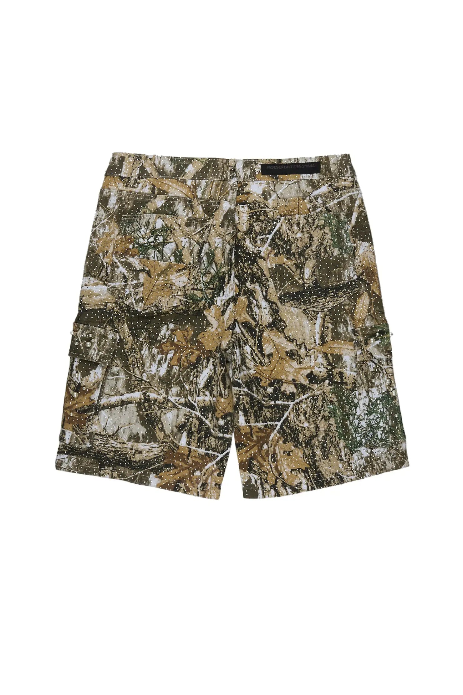 Sevyn Tree Camo Rhinestone Denim Short