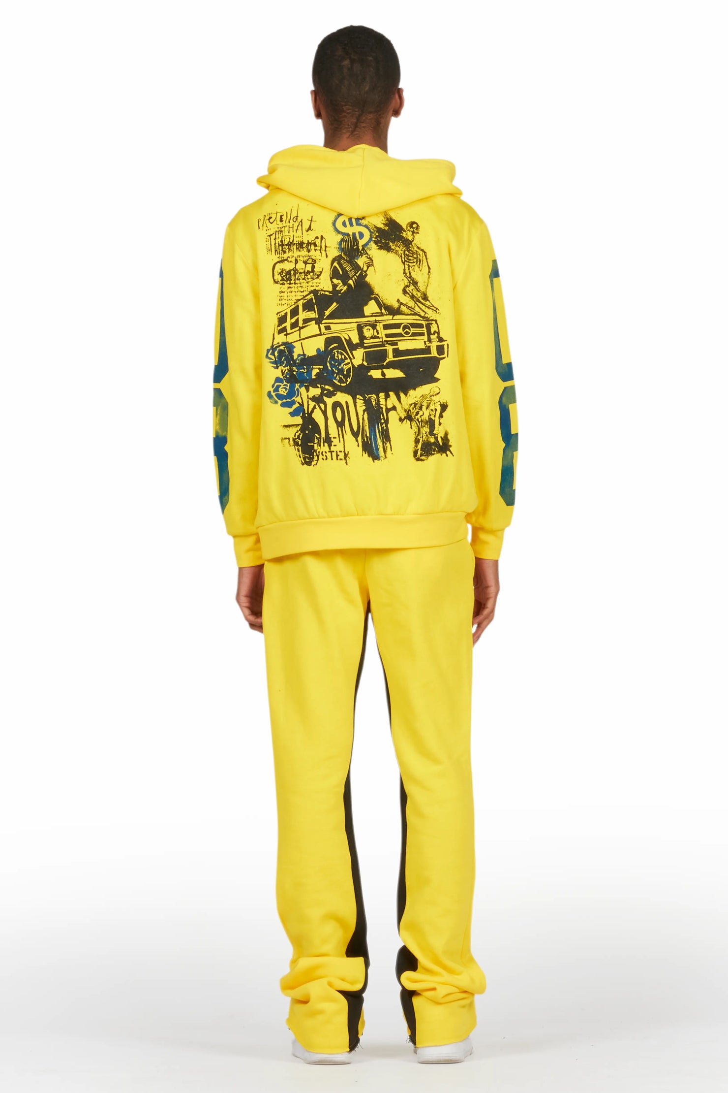 Grill Yellow Hoodie Baggy Track Pant Set