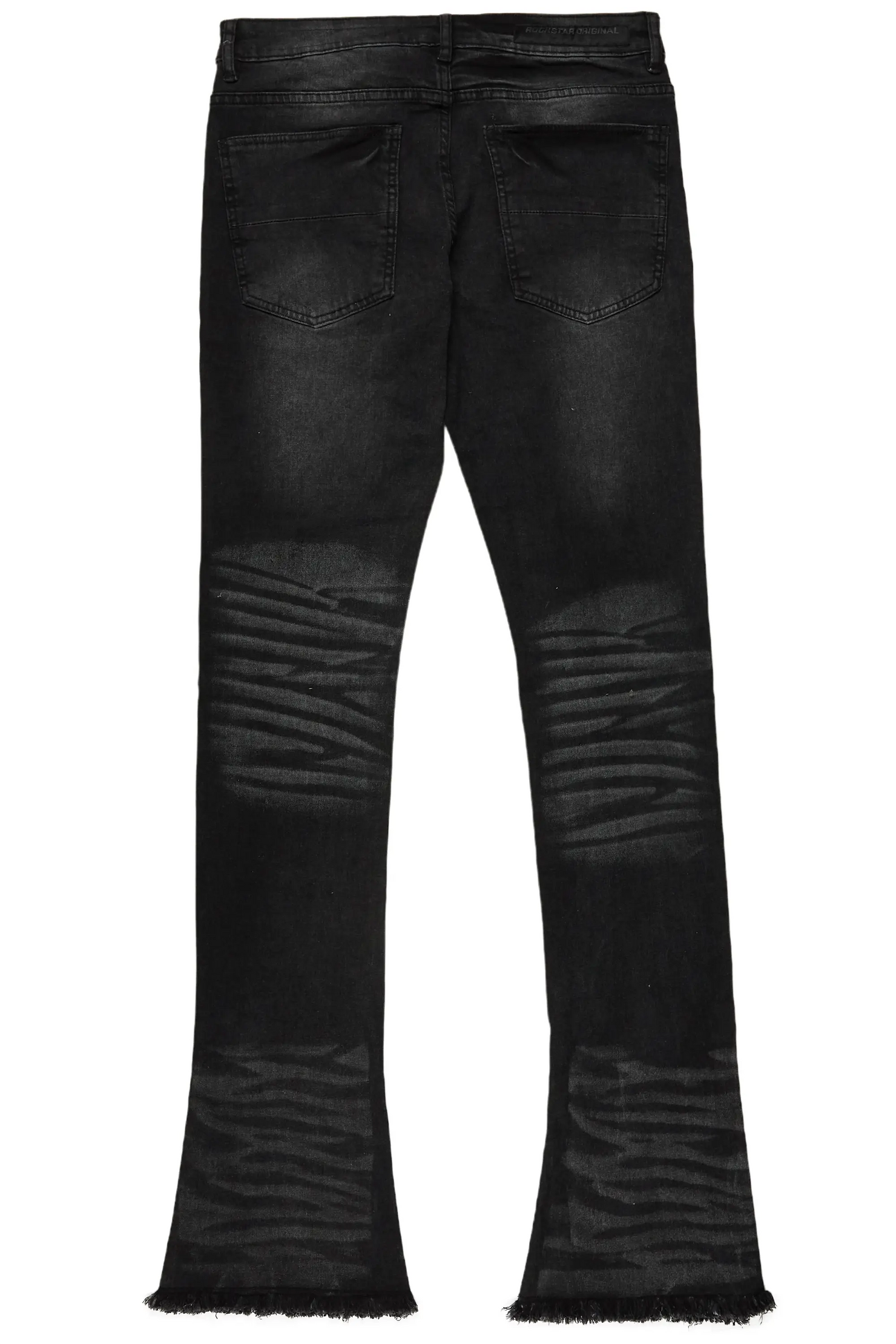 Cale Black Painter Stacked Flare Jean