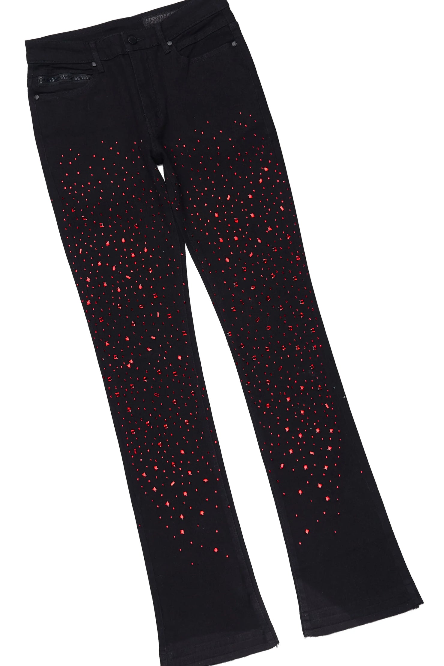 Xirel White/Black Oversized Graphic T-Shirt & Twinkle Rhinestone Stacked Flare Jean Set
