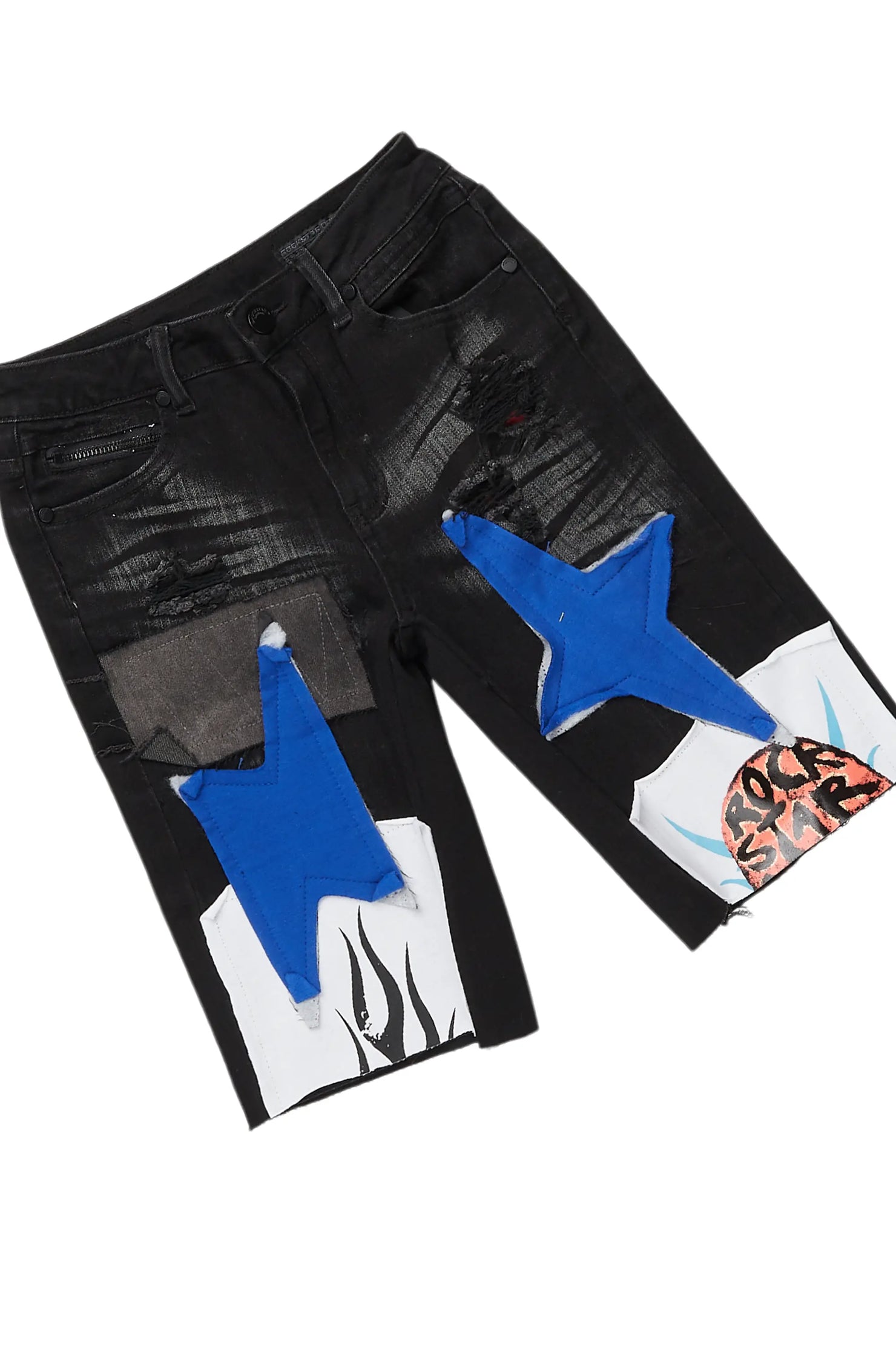 Boys Beno Black T-Shirt/Denim Short Set