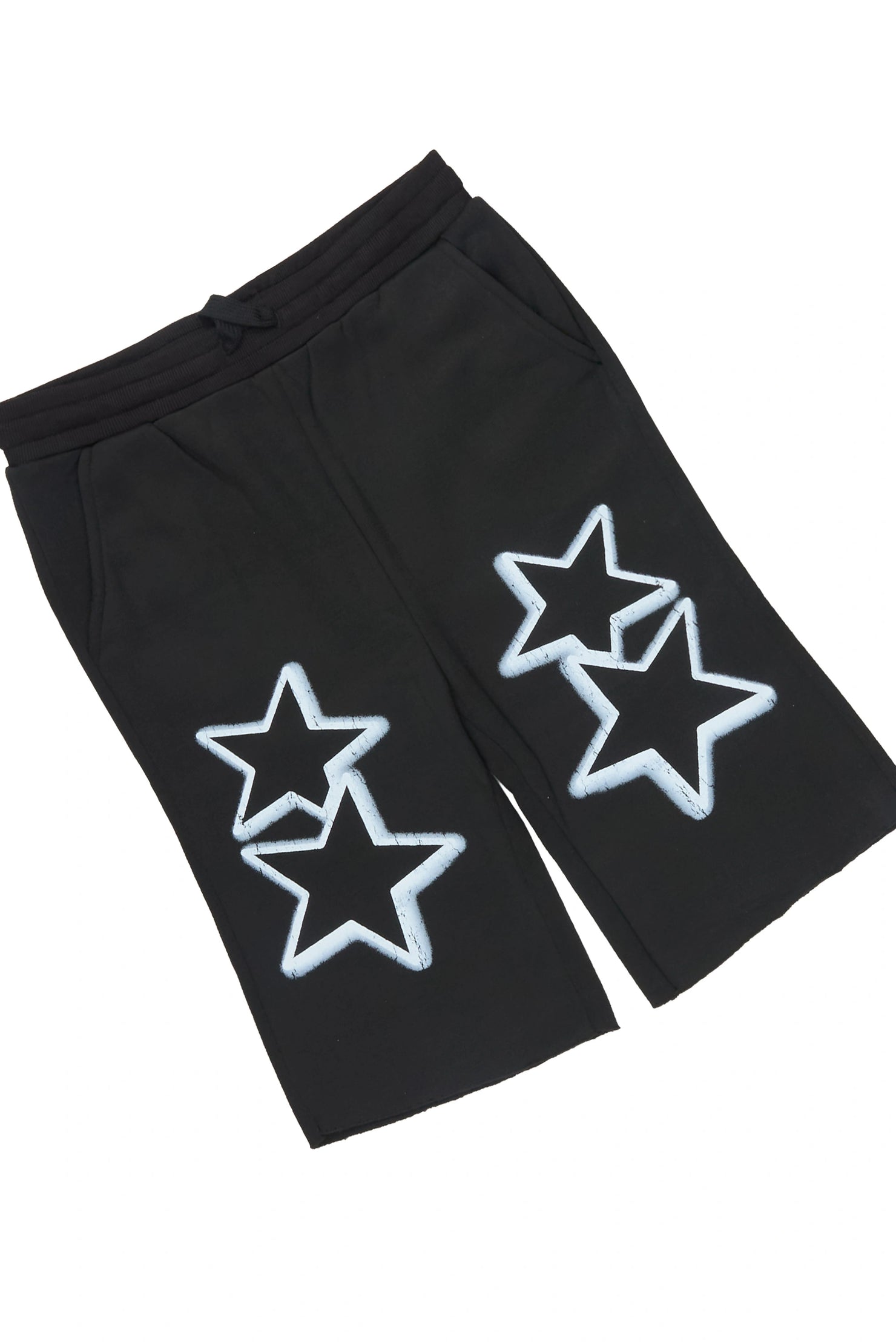 Boys Brayix White/Black Cut Off T-Shirt Short Set