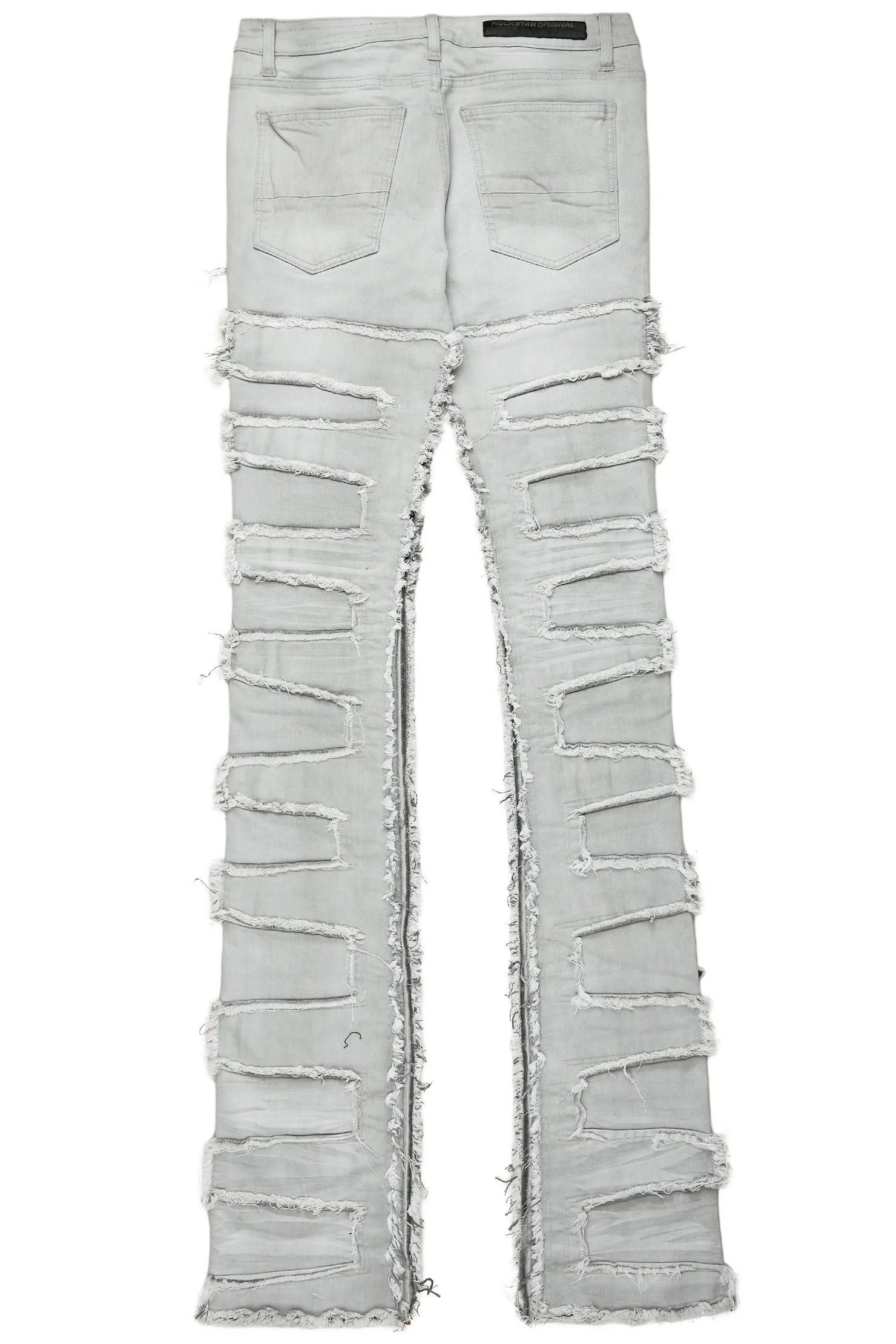 Vinson Dark Grey Patchwork Super Stacked Flare Jean