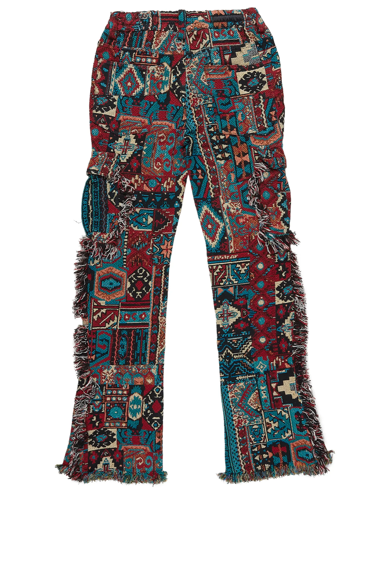 Boys Ayami Red Slim Tapestry Flare Pants