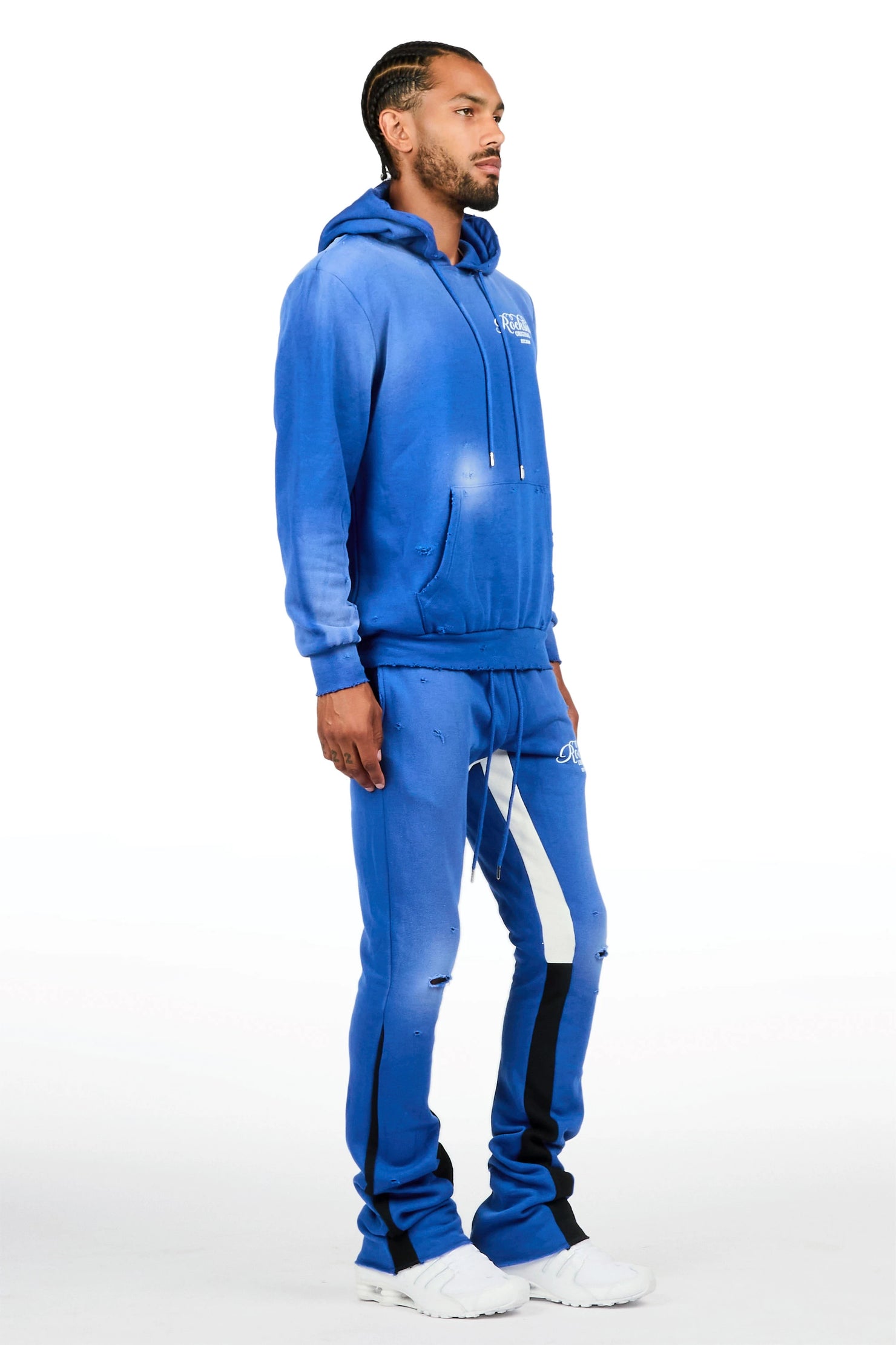 Voltage Royal Blue Hoodie/Stacked Flare Pant Track Set