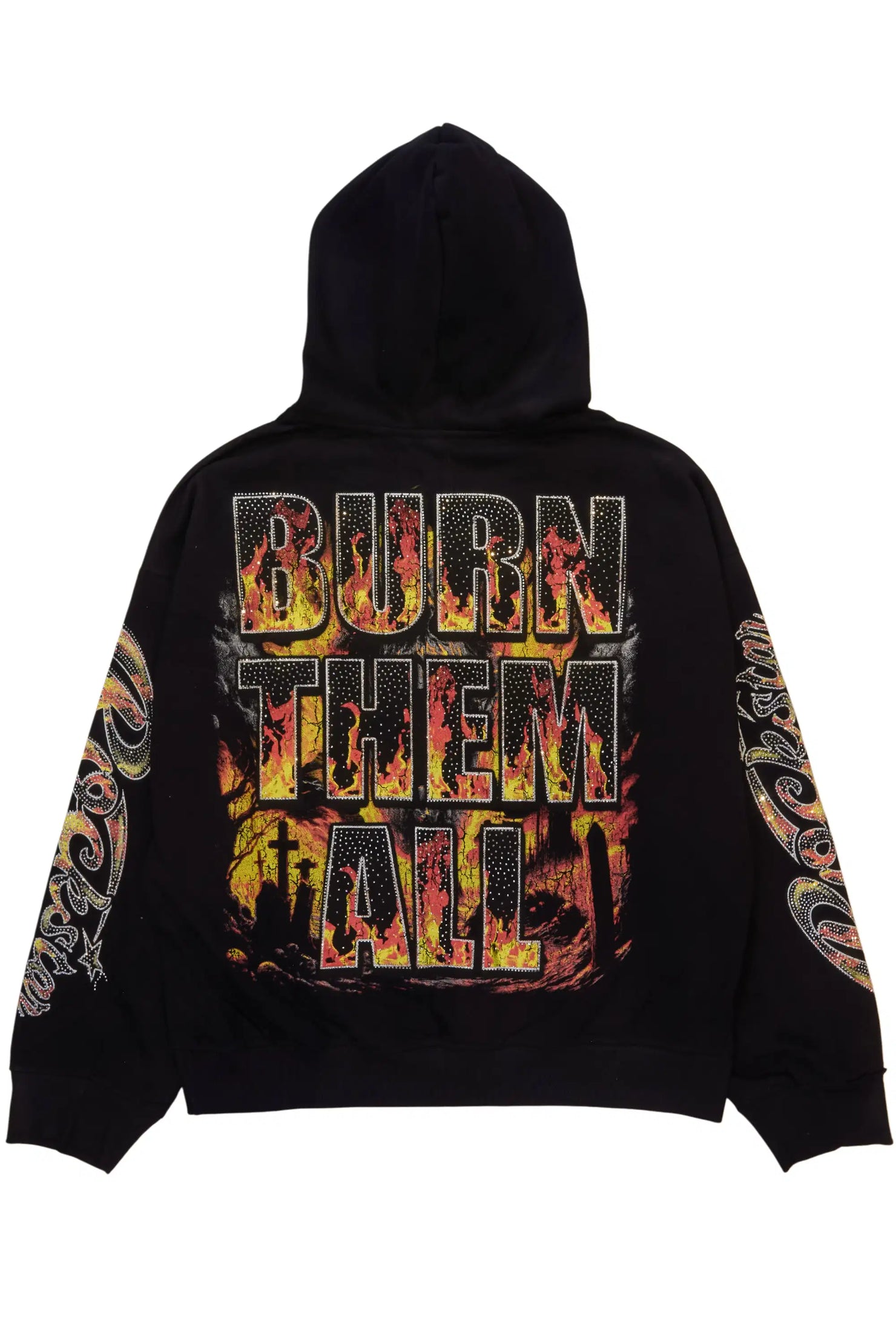 Brun Black Rhinestone Oversized Hoodie