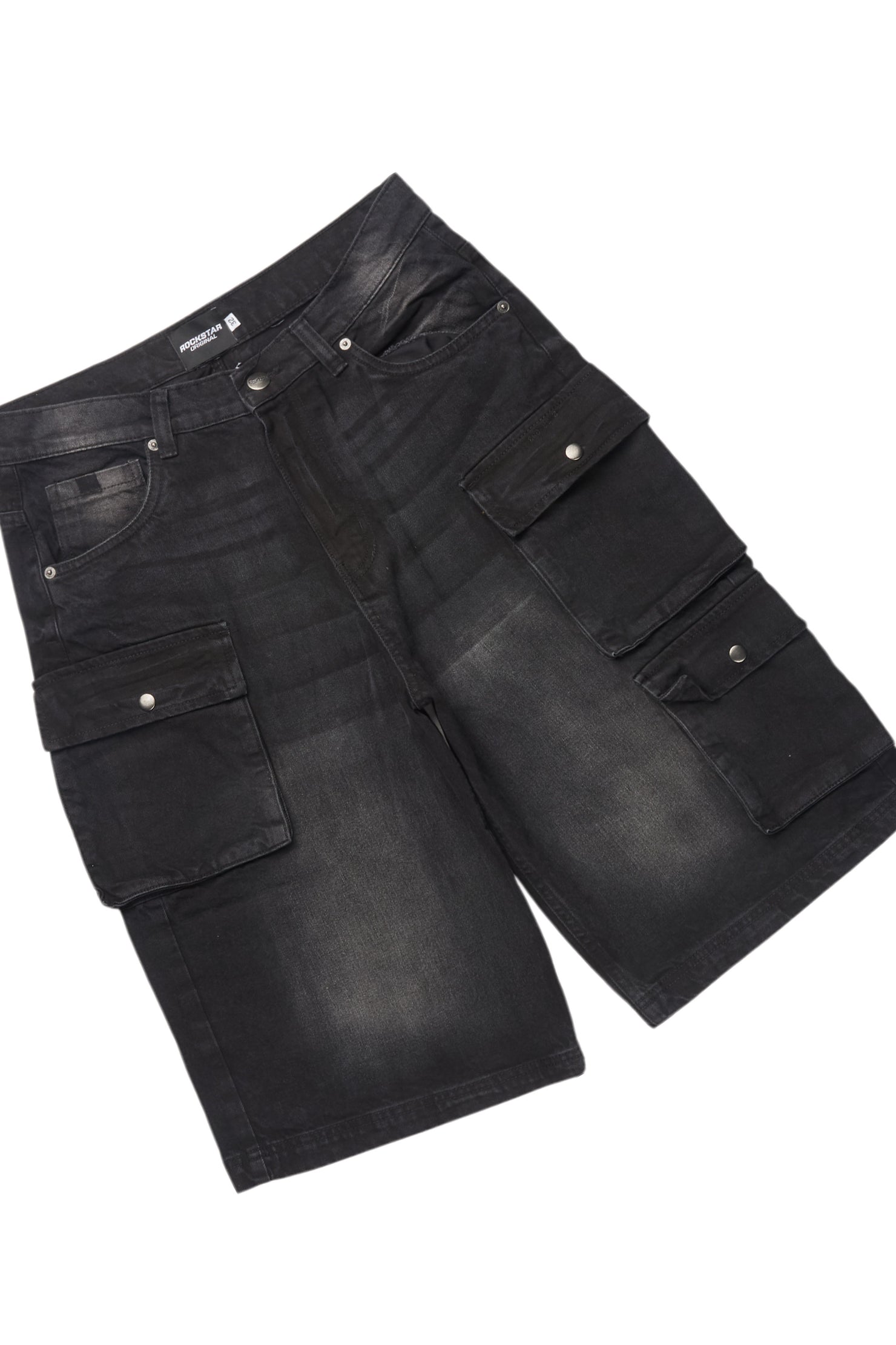 Beno Black Muscle Tee/Denim Jort Set