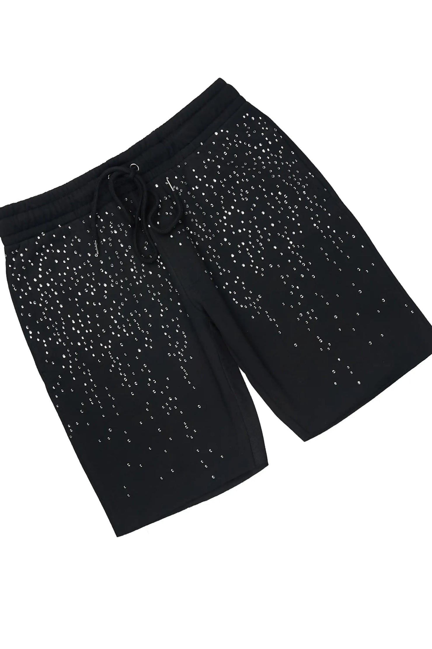 Malyka Black Rhinestone T-Shirt Short Set