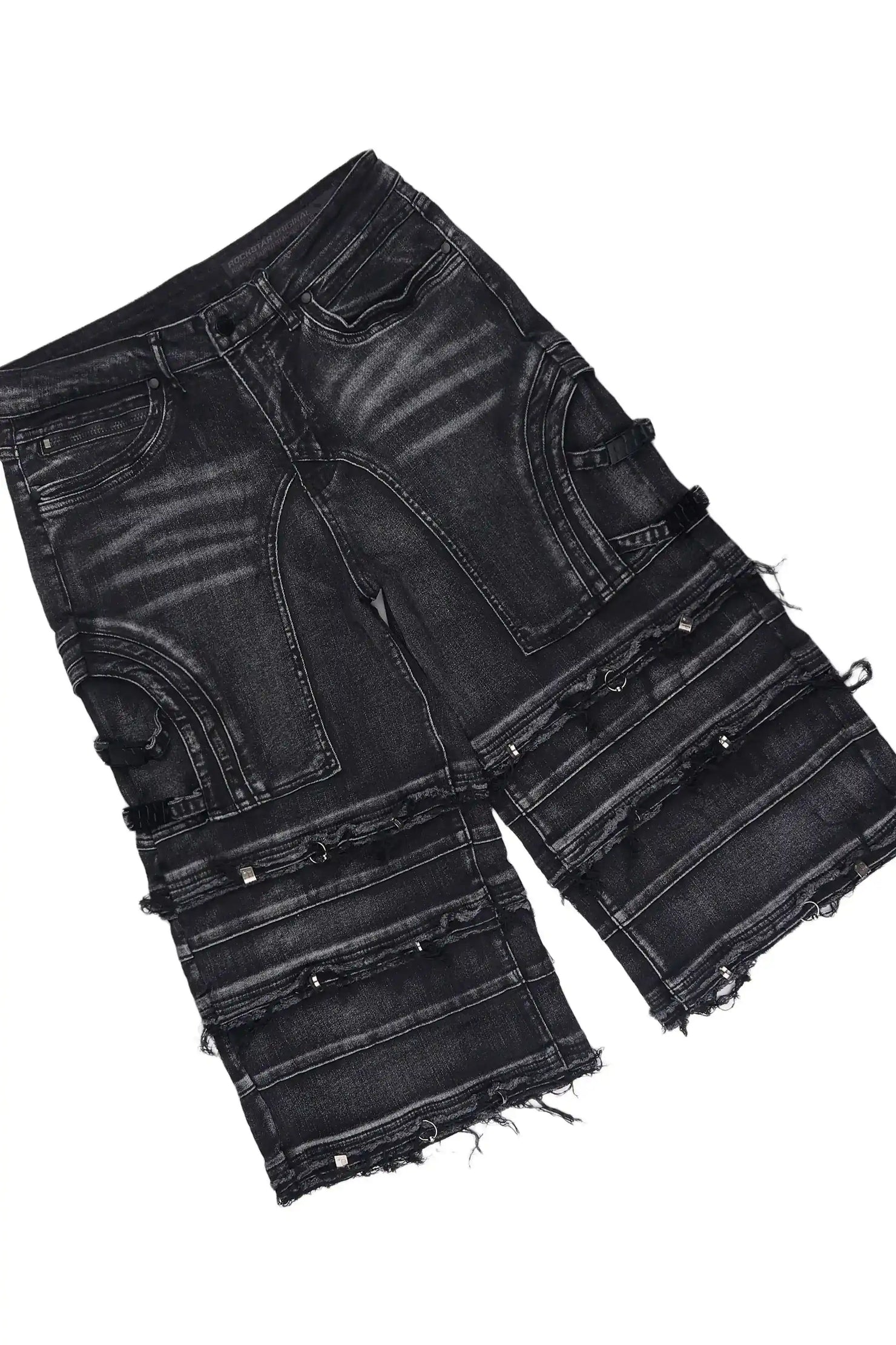 Amina 2.0 Black/Black Oversized Graphic T-shirt & Fotis Jort Set