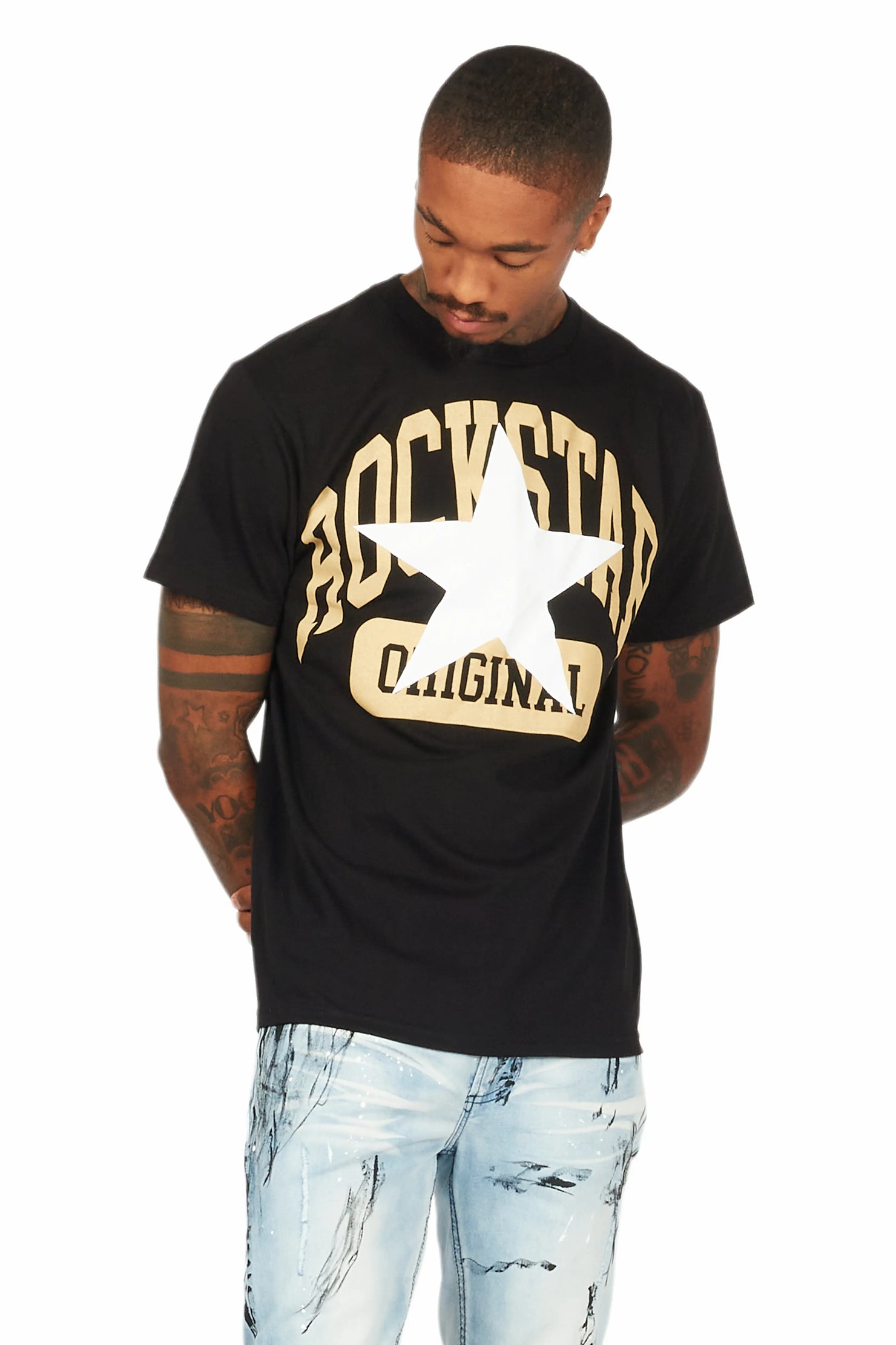 Dash Black/Beige Graphic T-Shirt