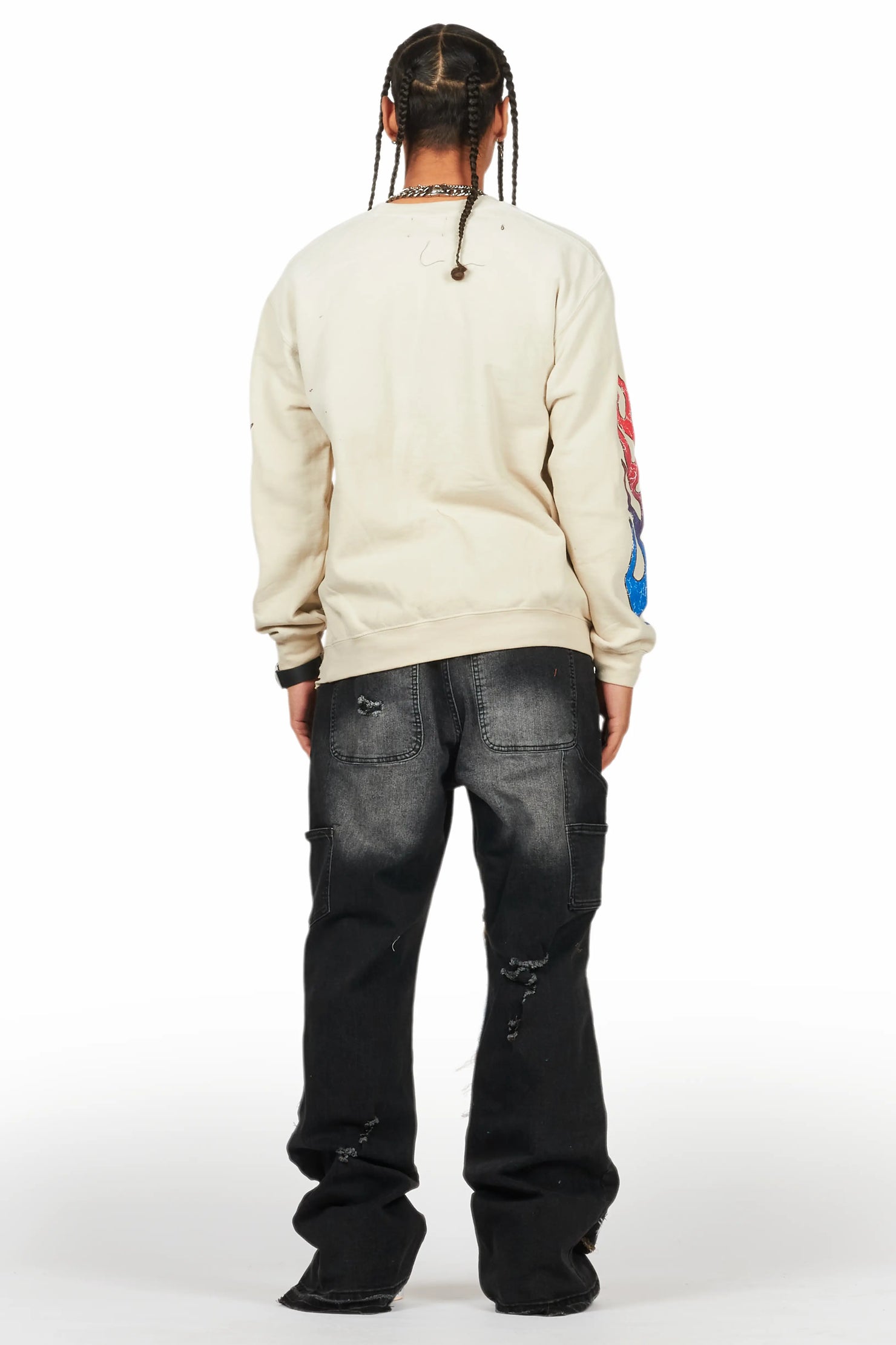 Tadashi Beige Graphic Crewneck