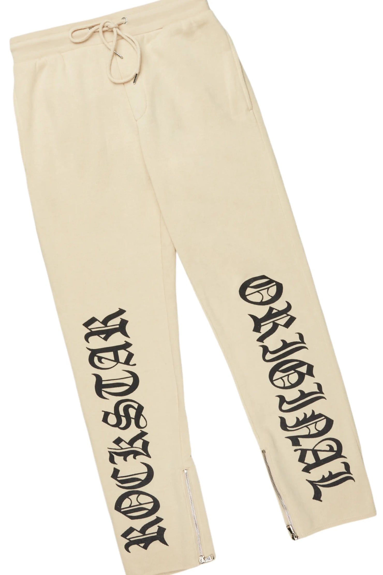 Alonzo Beige Slim Fit Hoodie Track Set