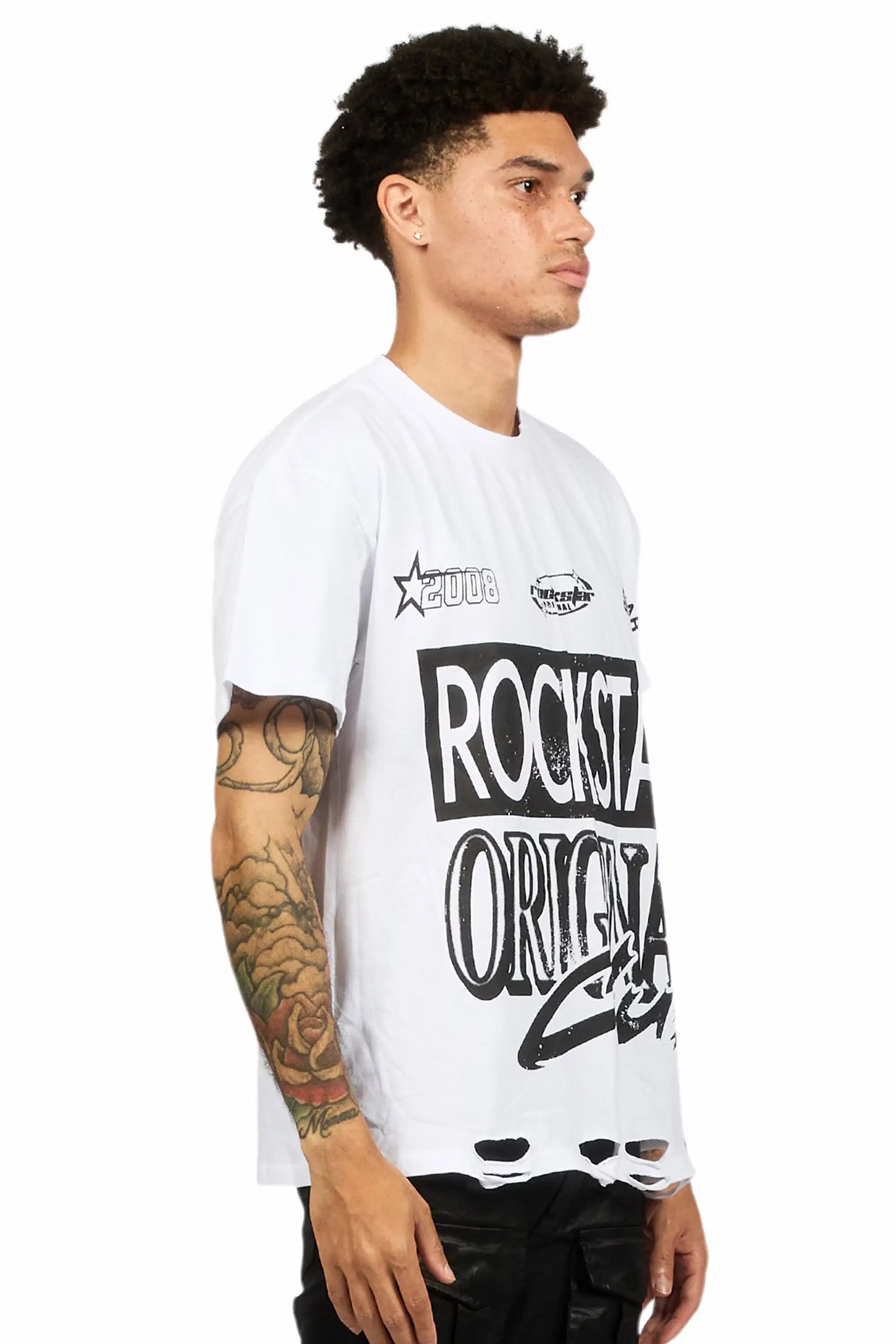 Rylok White Oversized Graphic T-Shirt