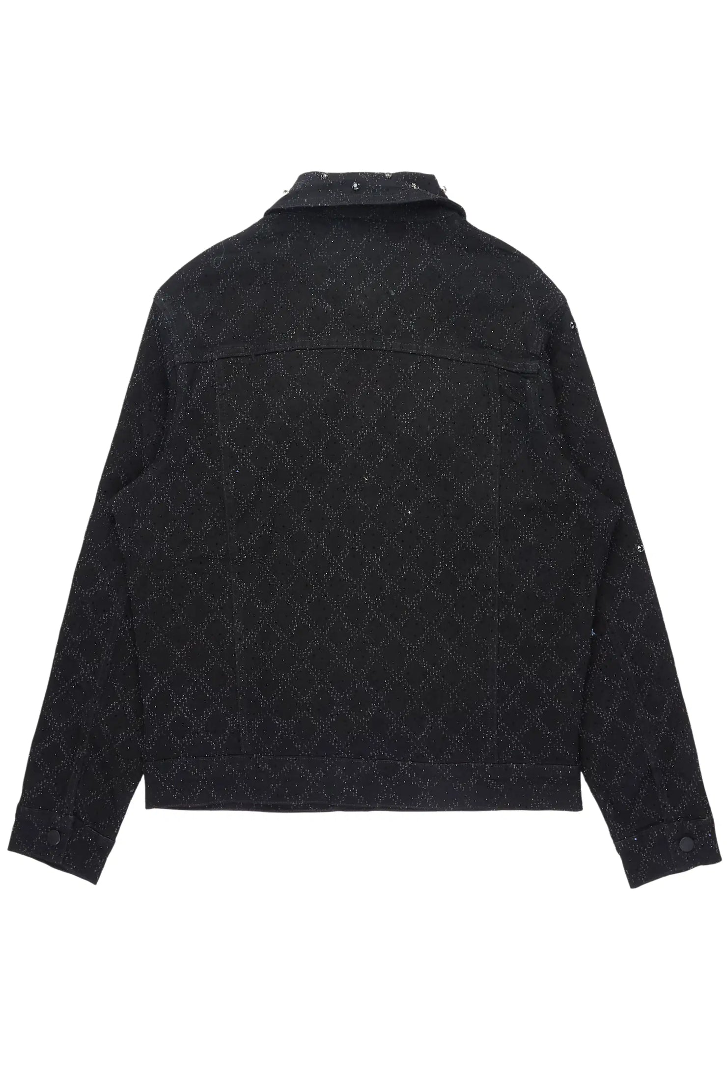 Glit Jet Black Rhinestone Denim Jacket