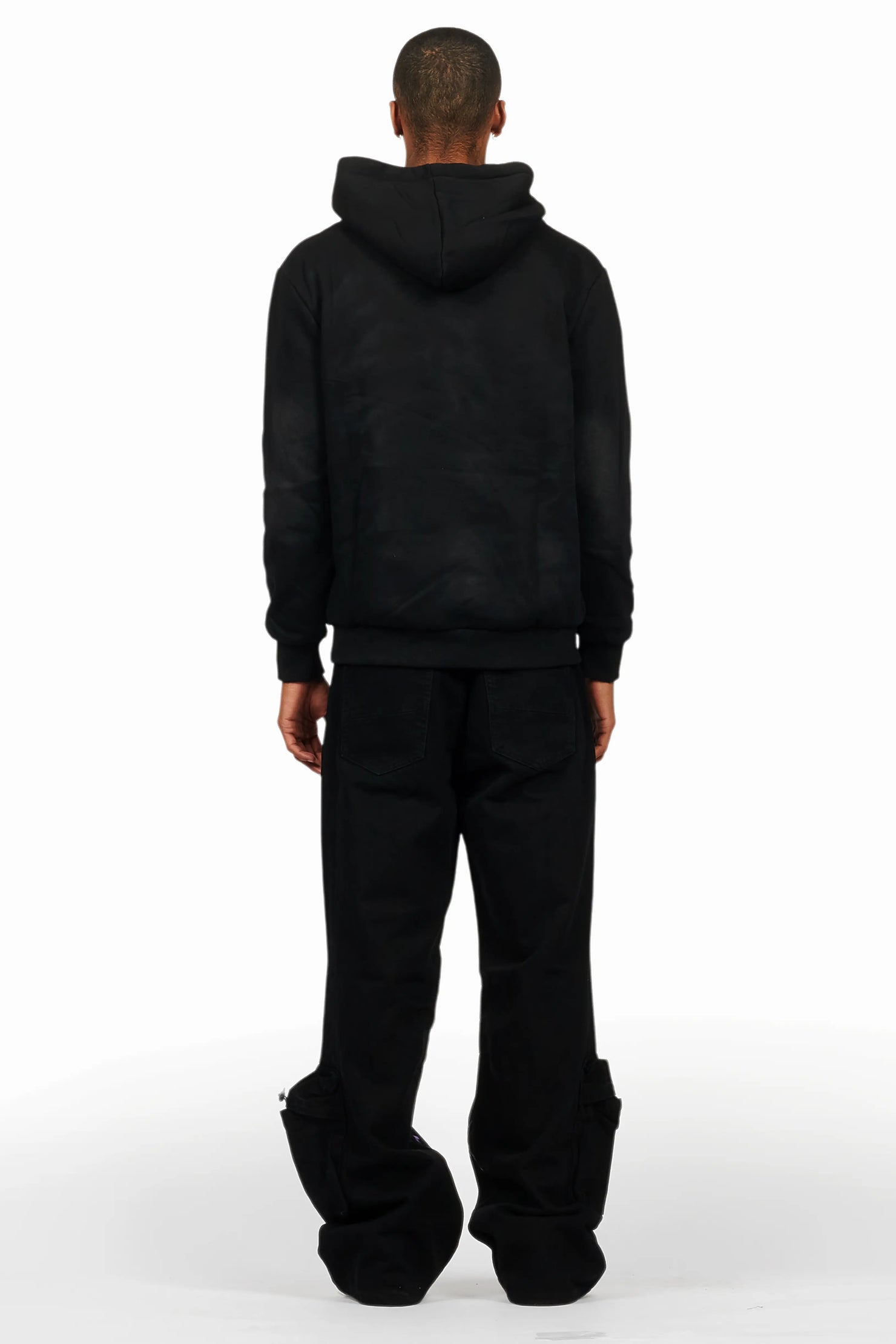 Darken Black Hoodie/Baggy Fit Cargo Jean Set