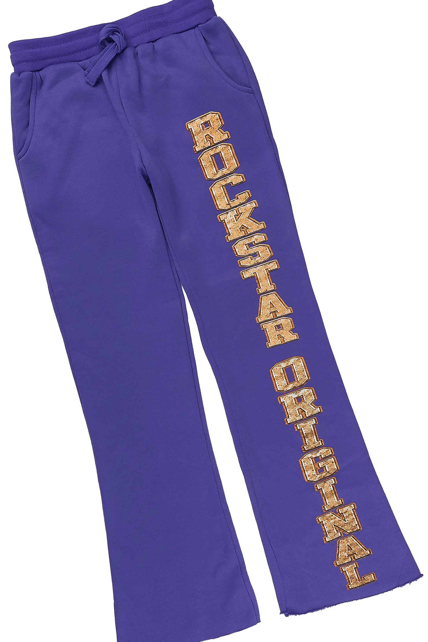 Girls Atrameny Purple/Cream Stacked Hoodie Track Set