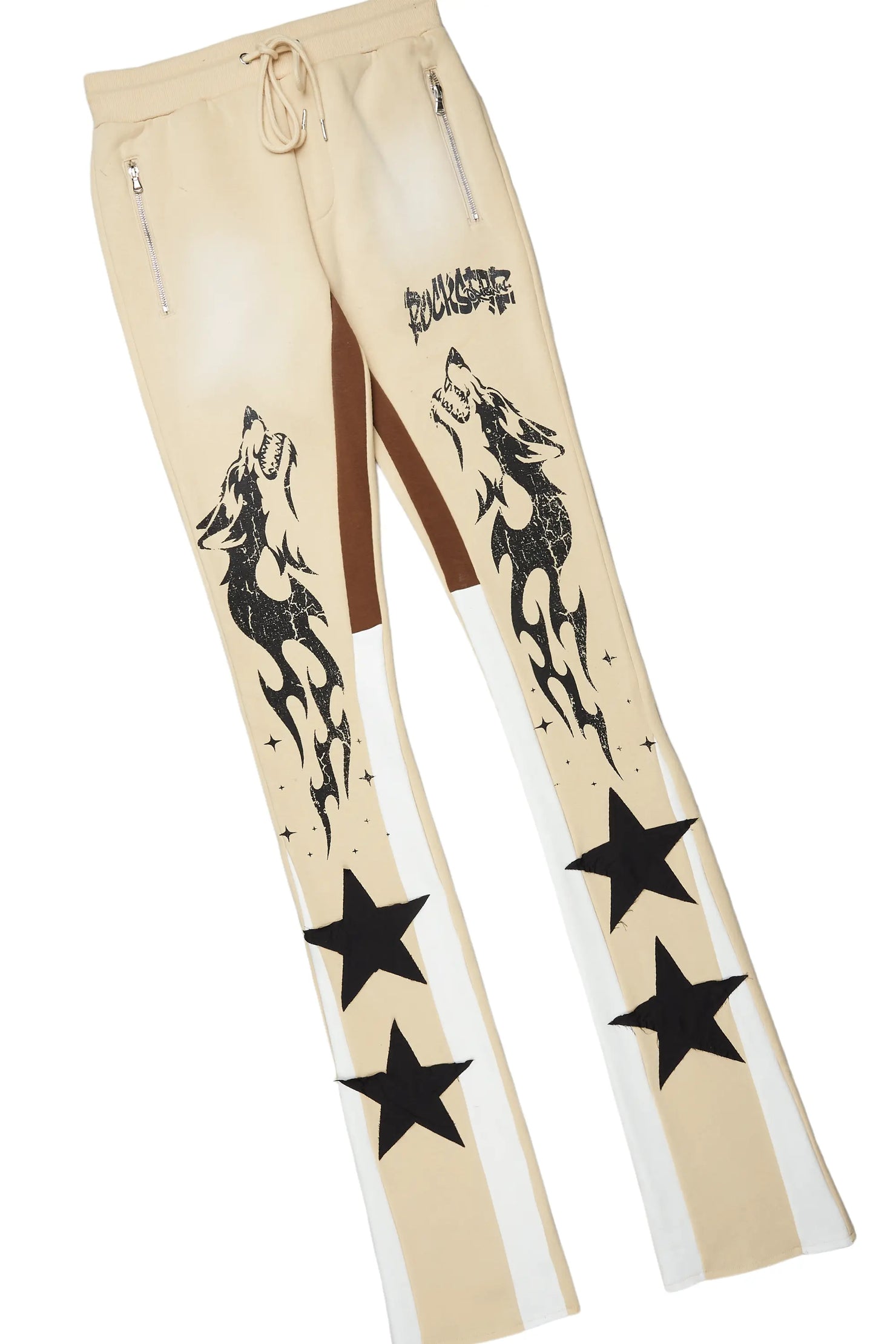 Felipe White/Beige T-Shirt/Super Stacked Flare Track Set