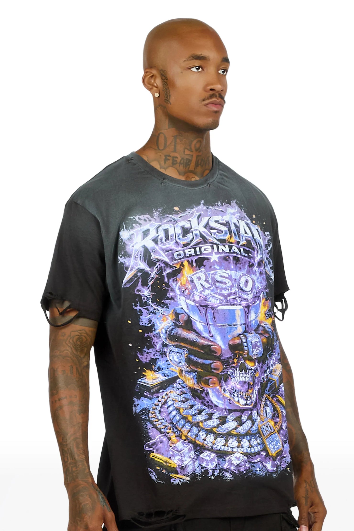 Seals Black Oversized Graphic T-Shirt