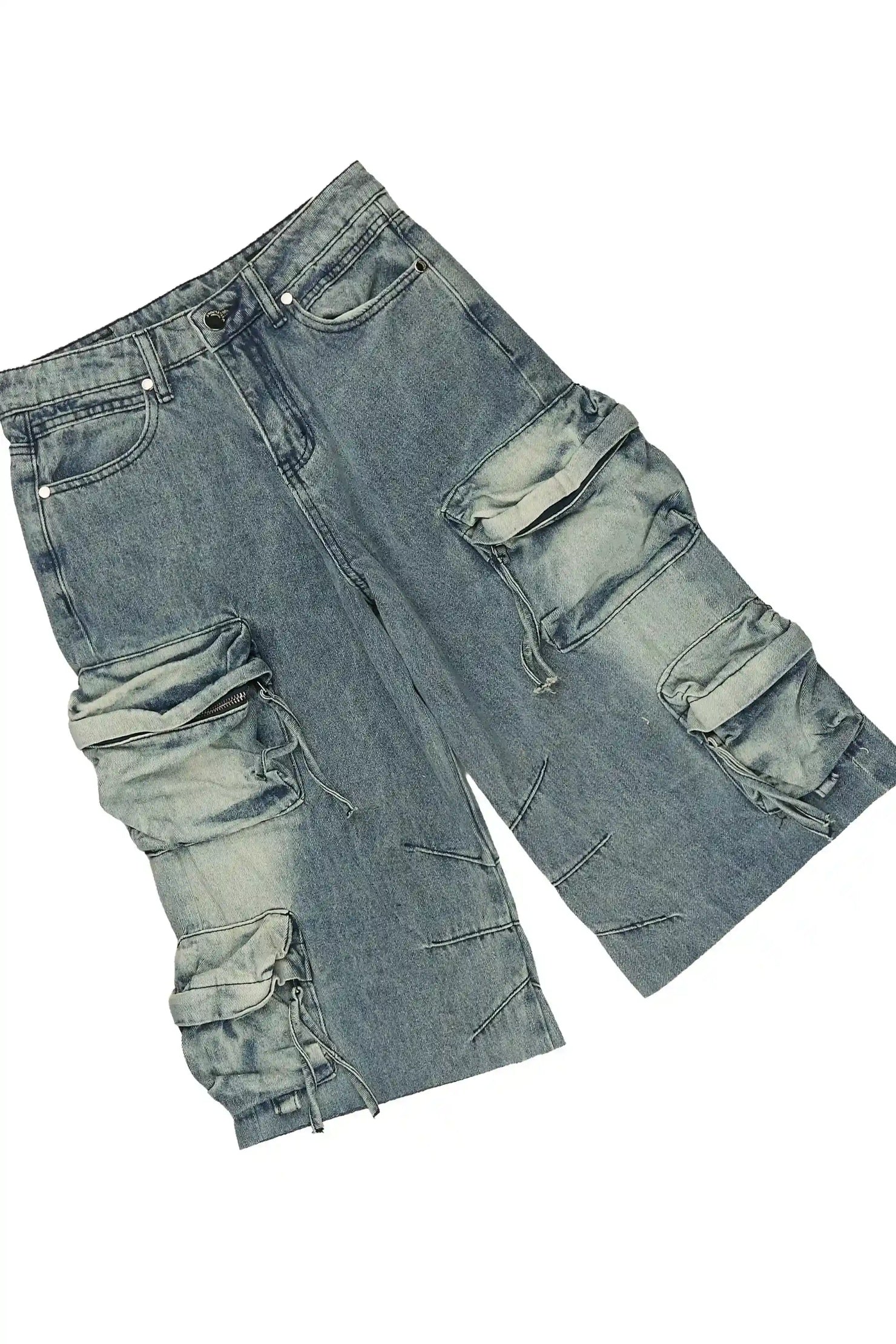 Boys Jhacor 2.0 White/Blue T-Shirt/Denim Jort Set