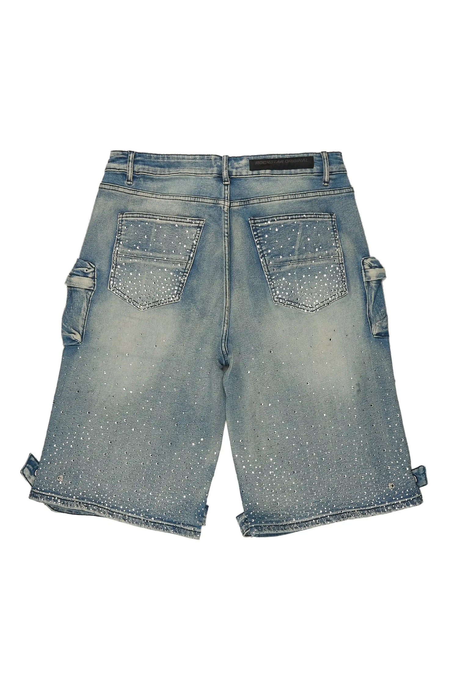 Keoni Light Blue Rhinestone Denim Short