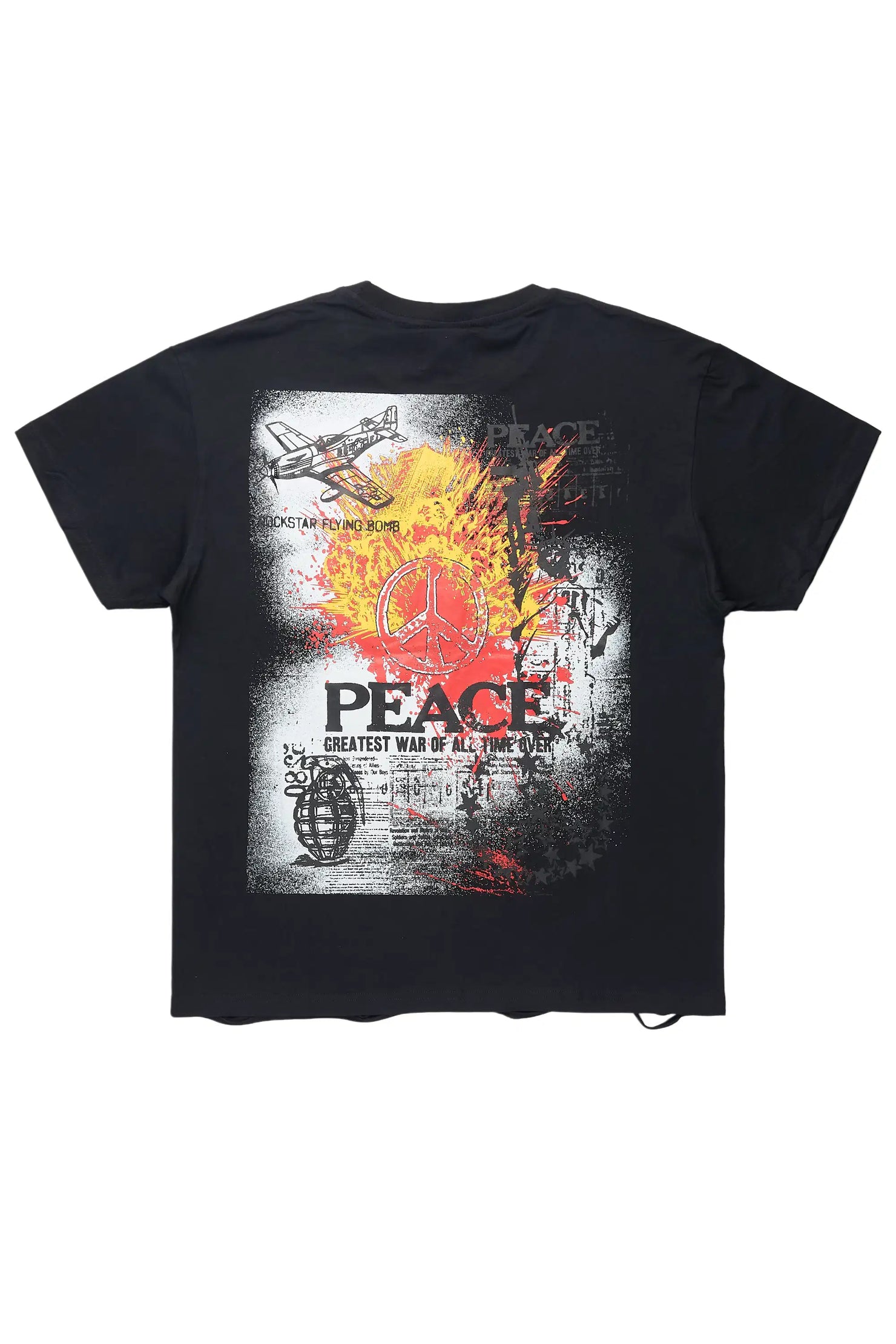 Saeko Black Oversized Graphic T-Shirt