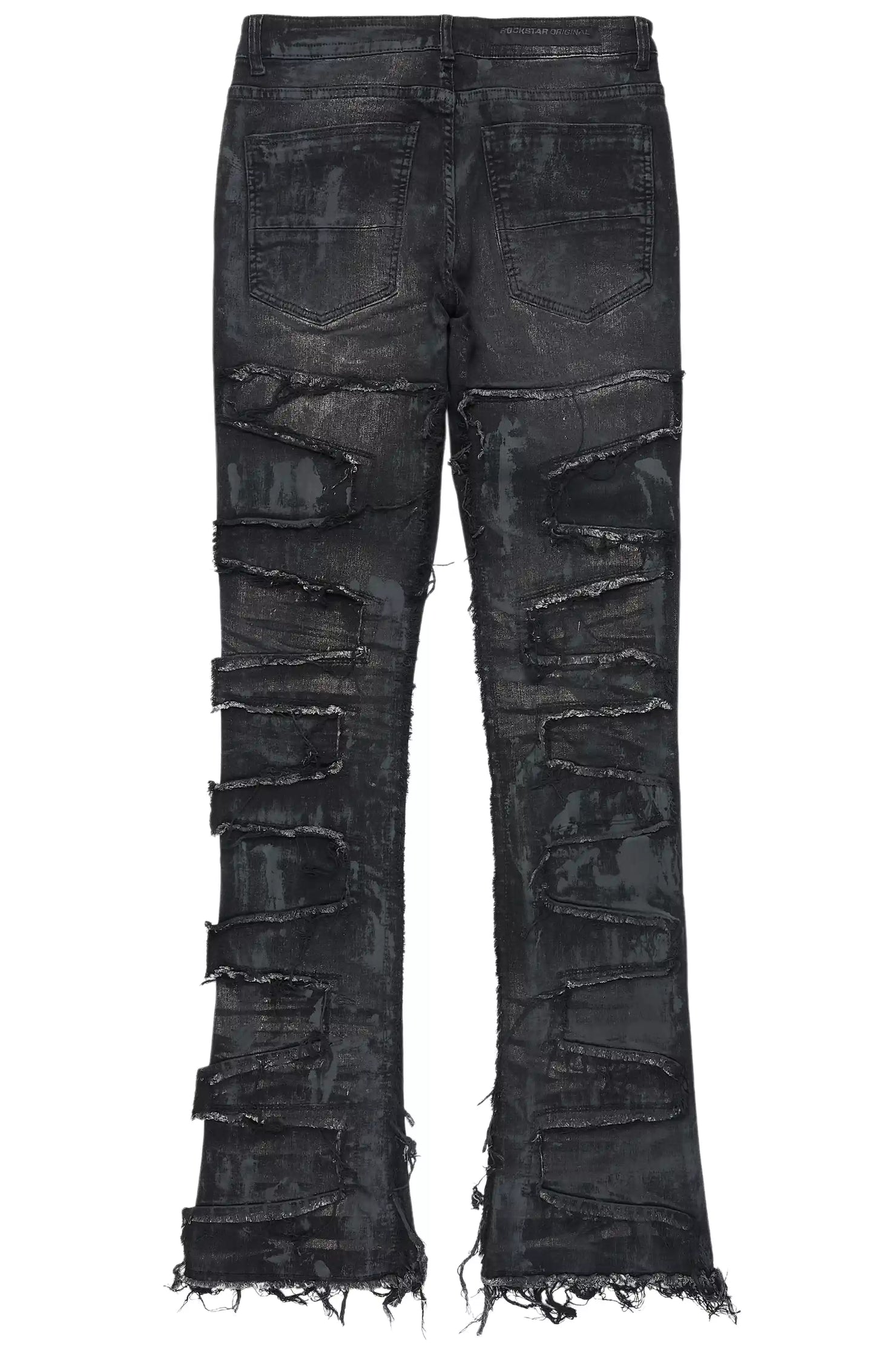 Shake Grey Oil Wash Stacked Flare Jean