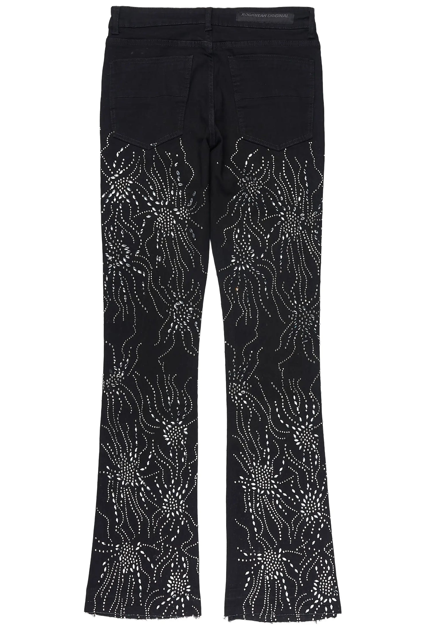 Izai Black Rhinestone Stacked Fit Jean