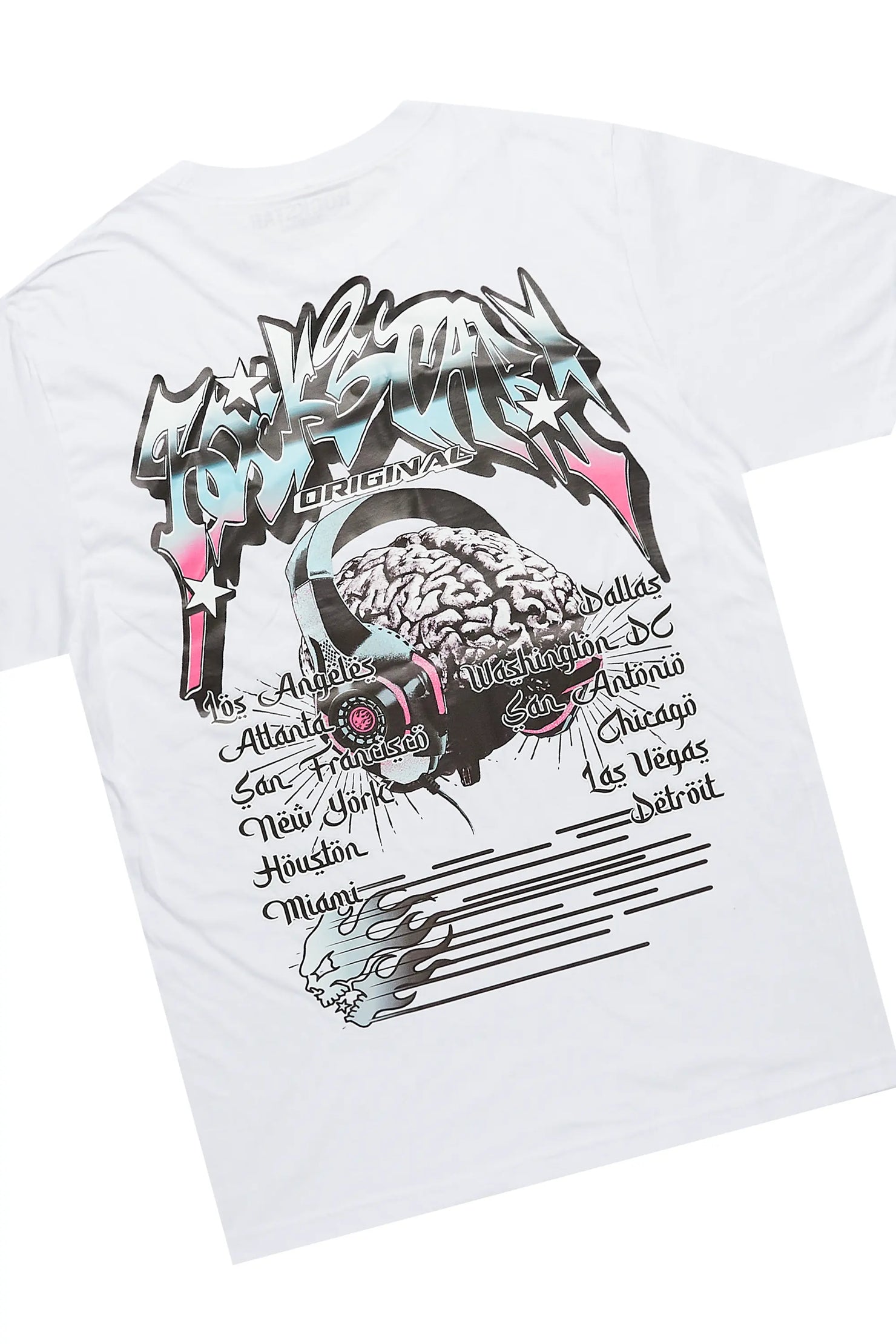 Ezekiel White/Beige T-Shirt Slim Fit Track Set