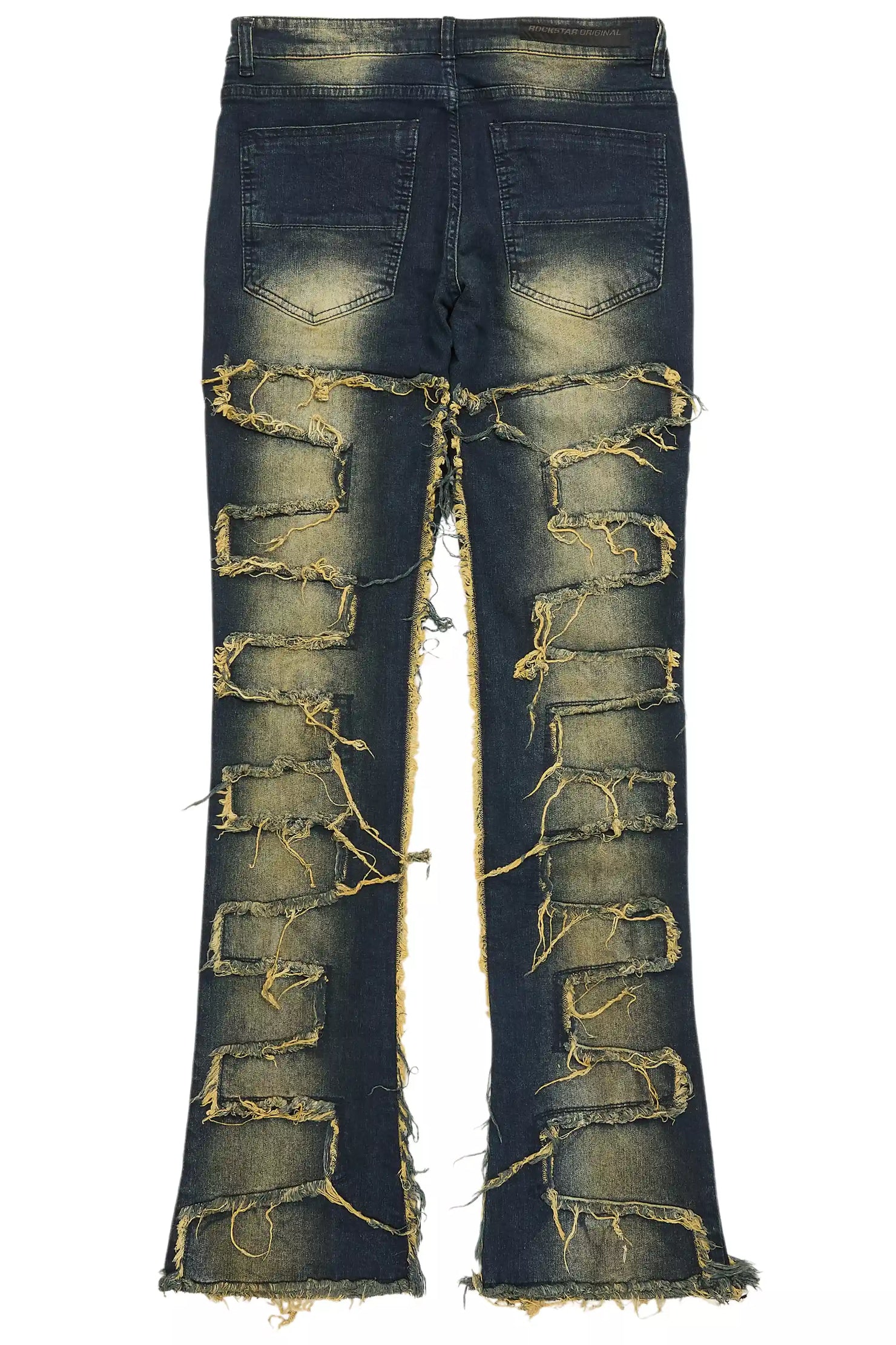 Shake Dark Blue Stacked Flare Jean