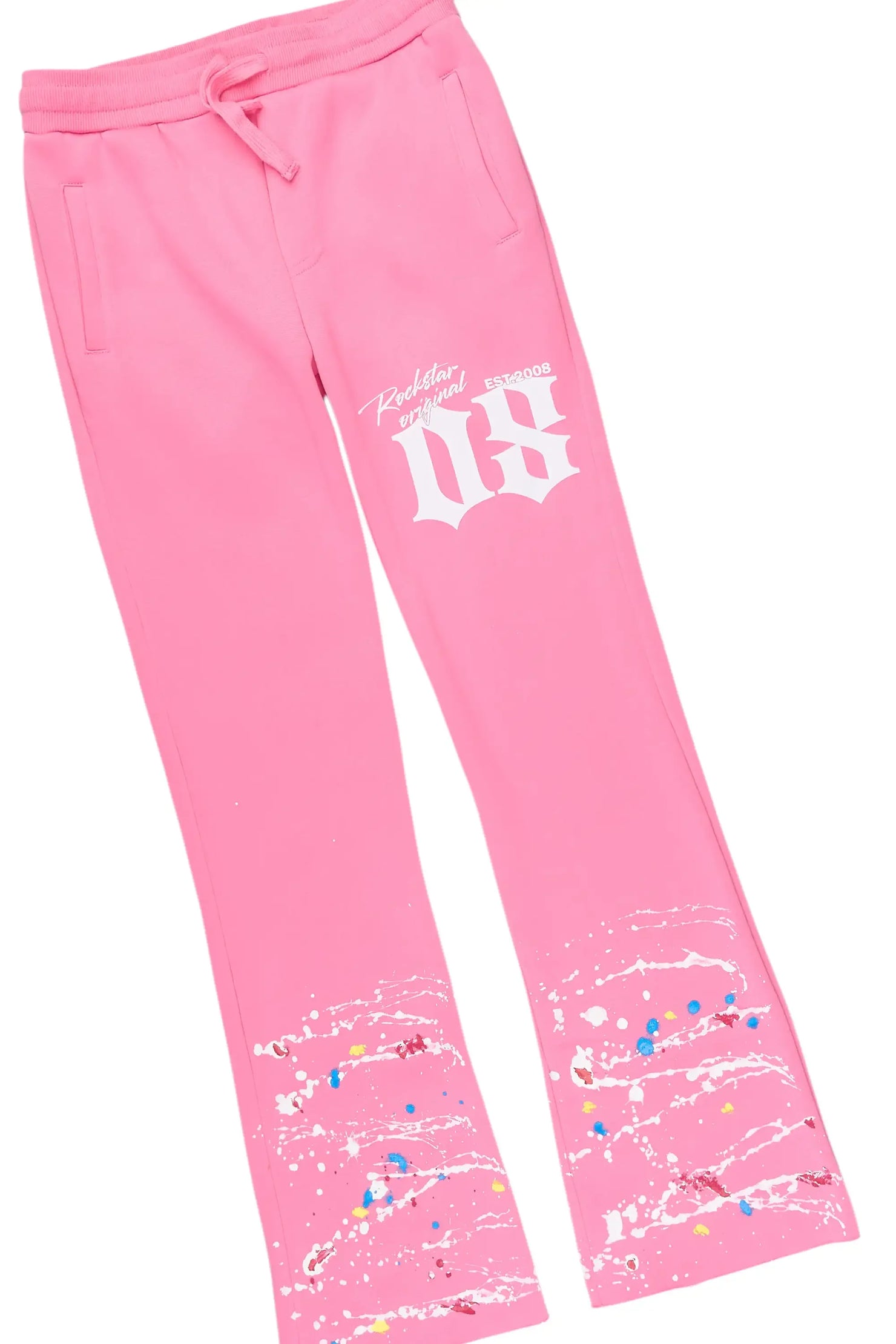 Girls Haria Bubblegum Hoodie/Stacked Flare Track Set