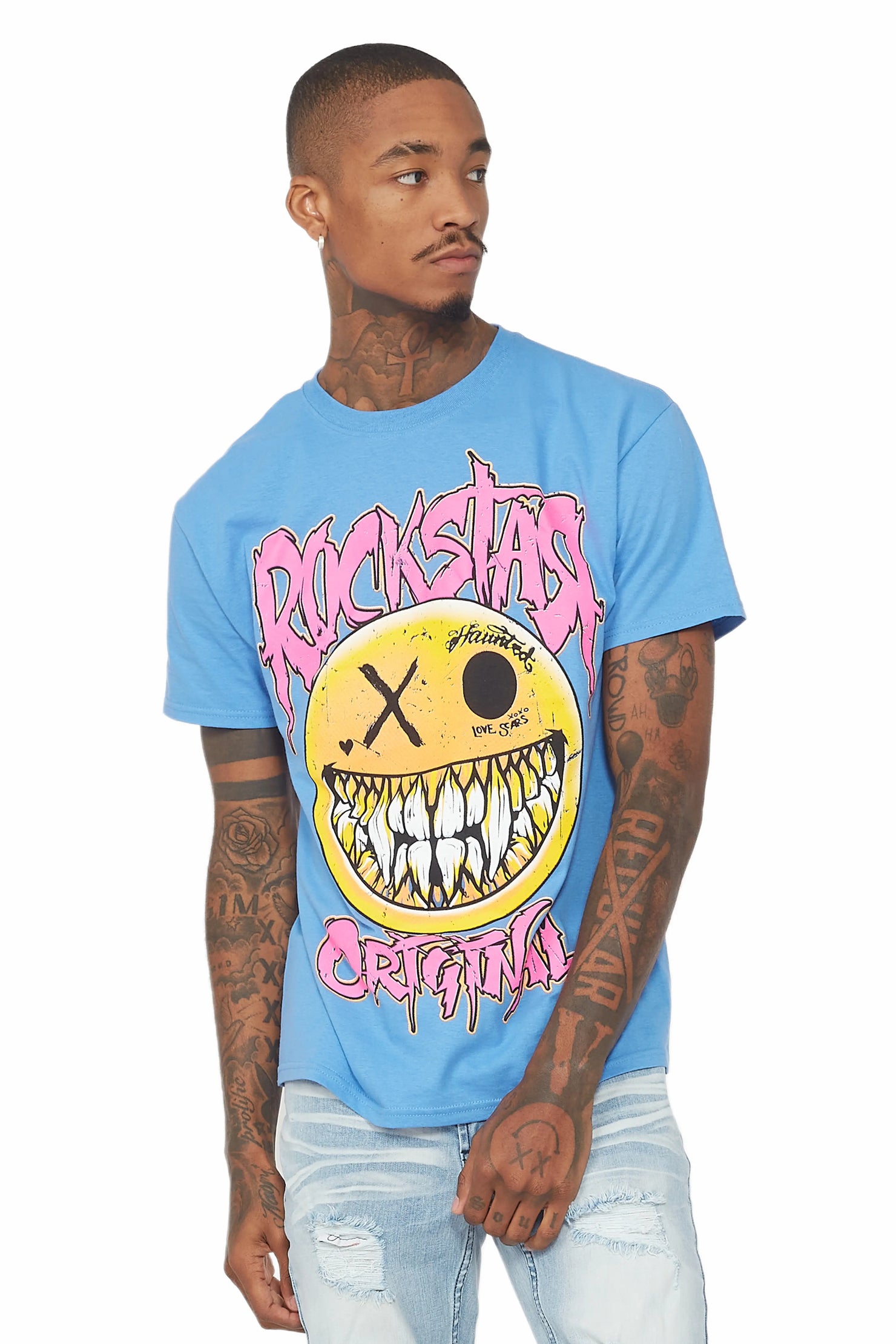 Fraust Blue Graphic T-Shirt