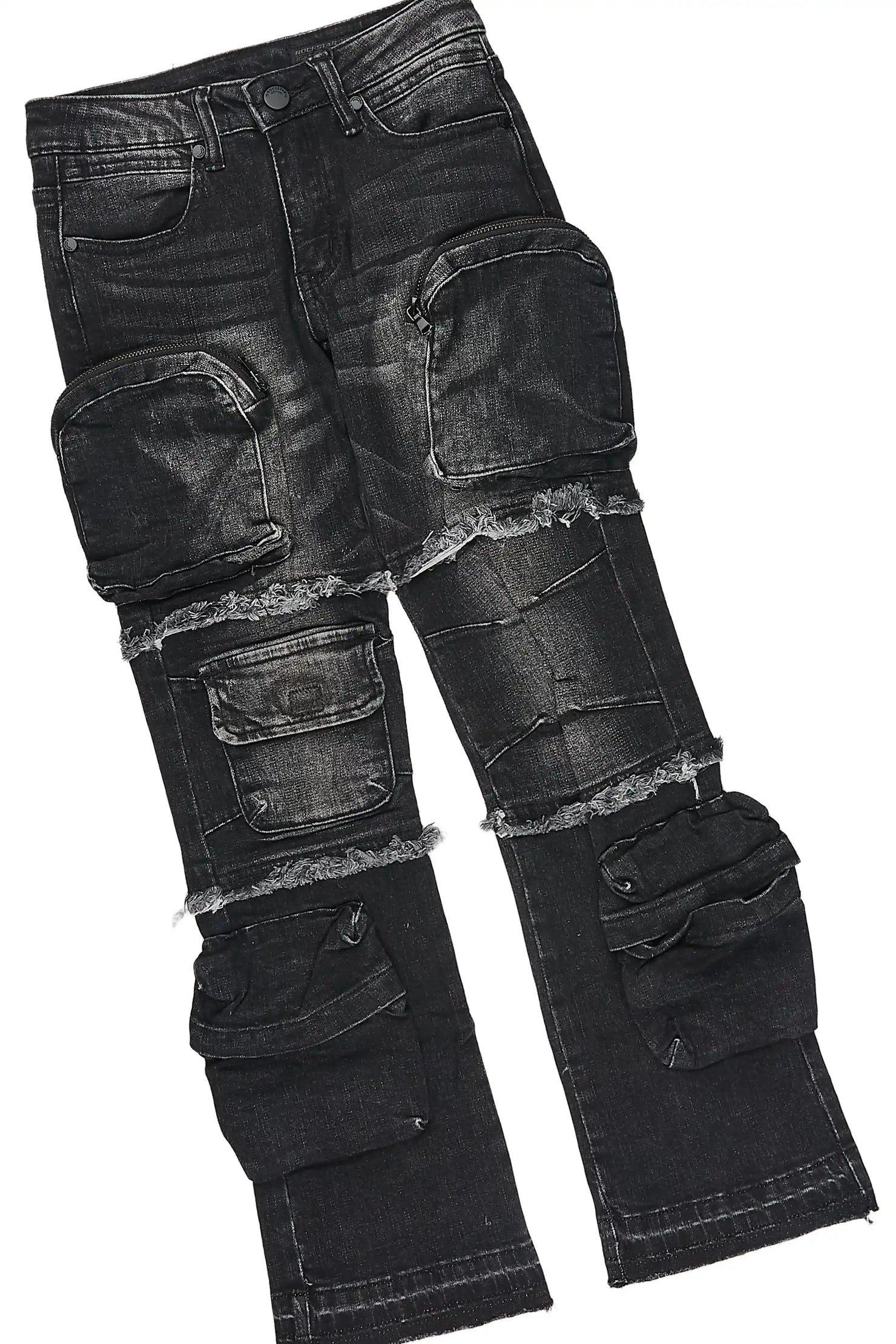 Girls Effigia Light Pink/Dark Grey T-Shirt Stacked Jean Set