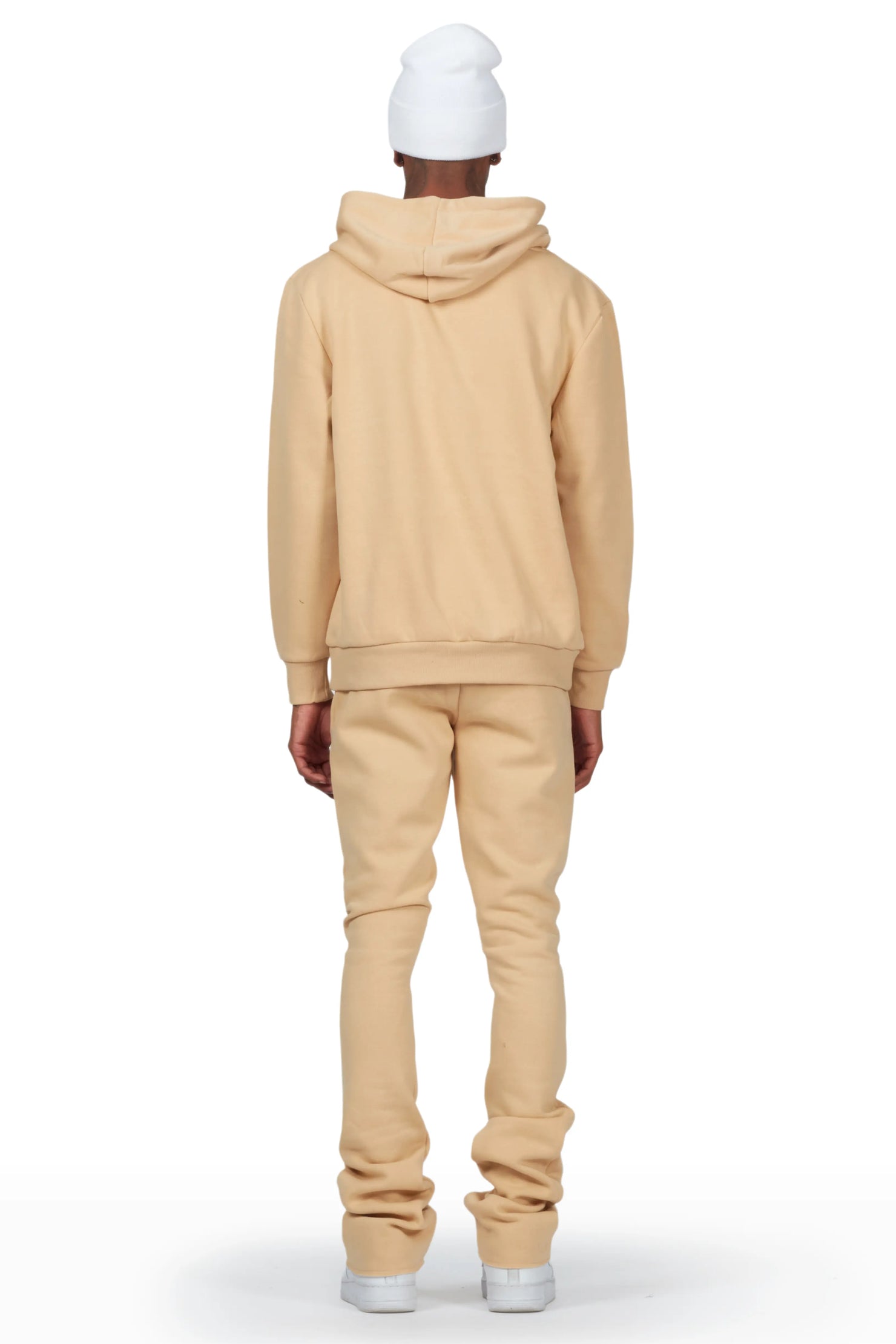 Draven Tan Hoodie/Stacked Flare Track Pant Set