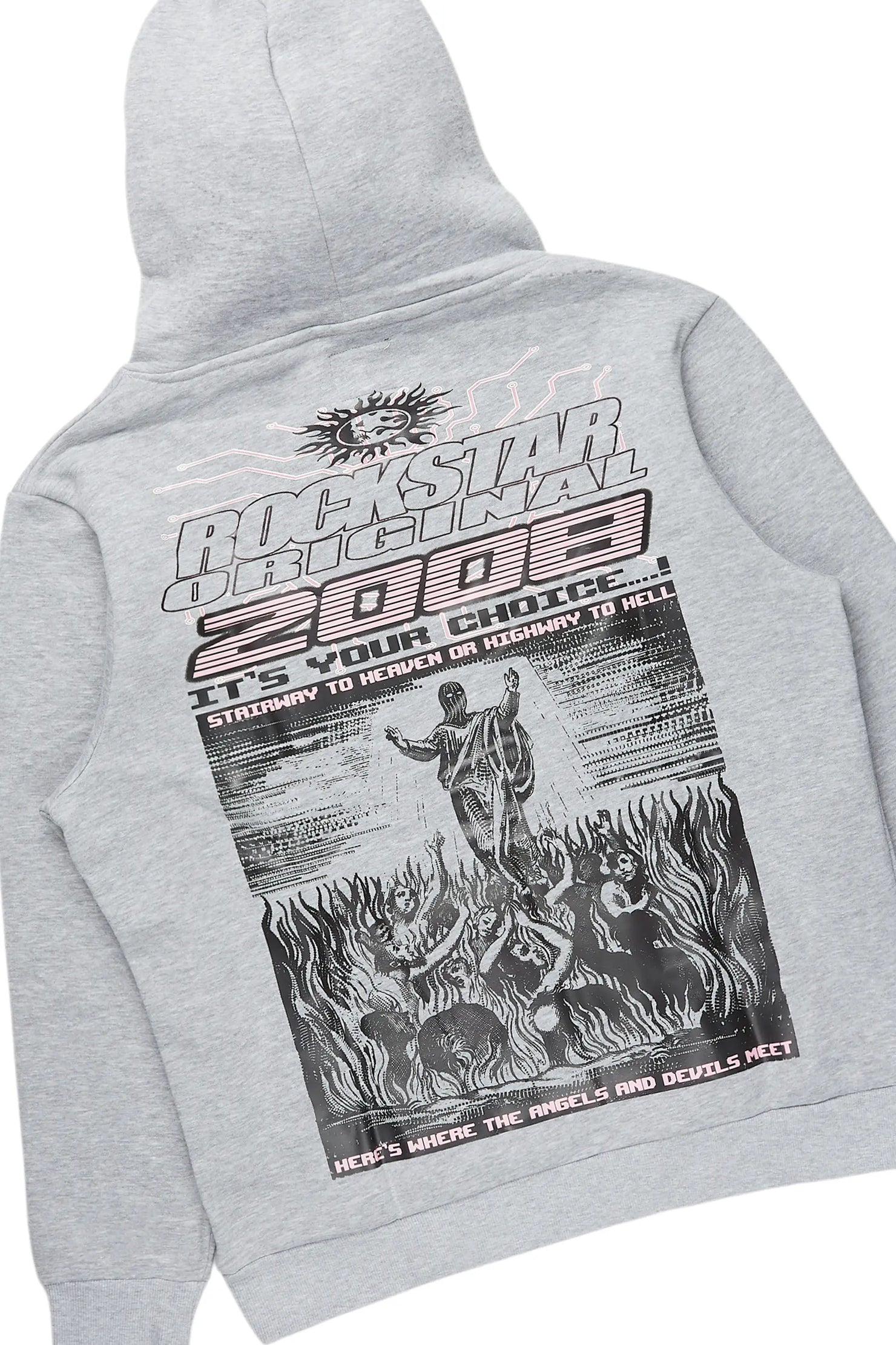 Sky Grey/Black Stacked Flare Pant Set